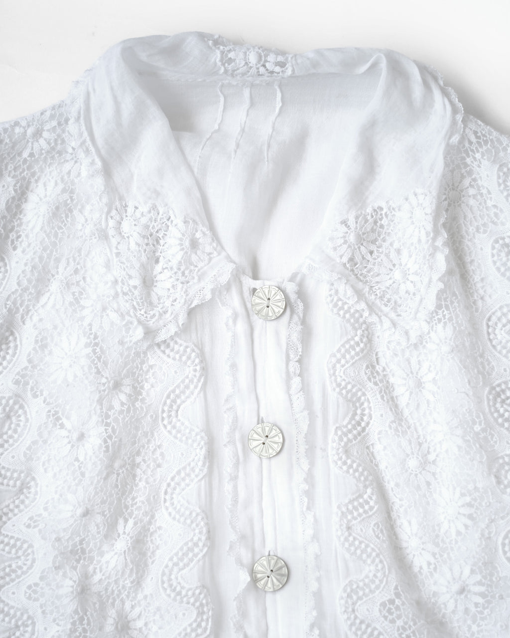 Lace Cotton Blouse Made in France
