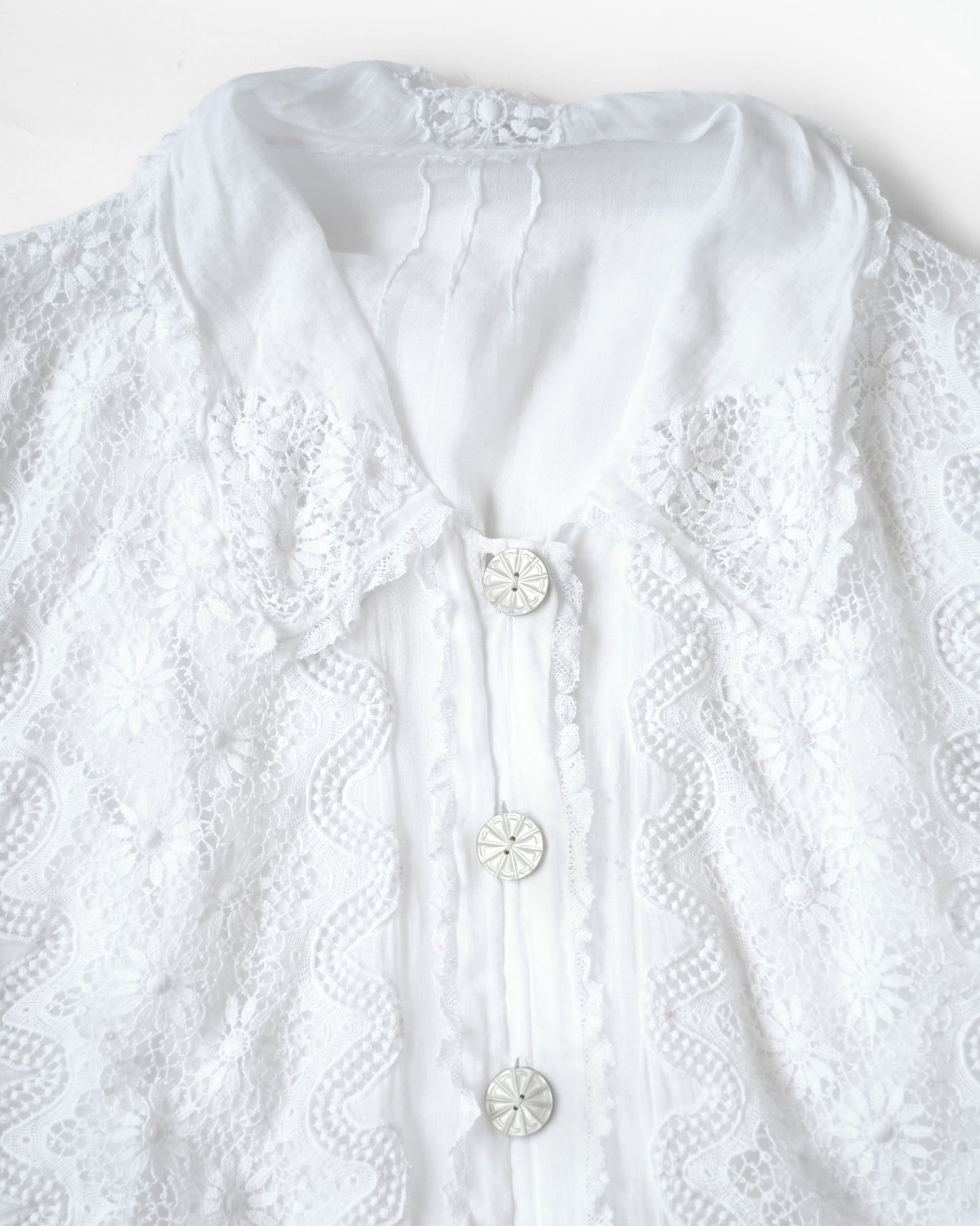 Lace Cotton Blouse Made in France