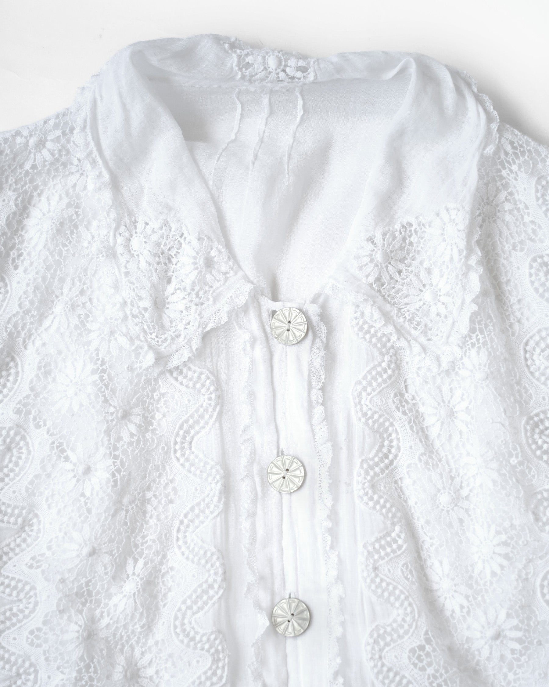 Lace Cotton Blouse Made in France