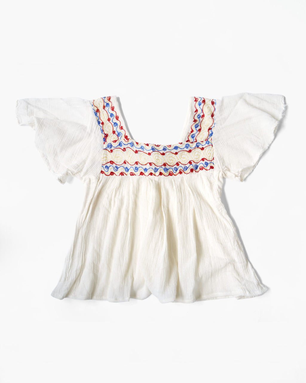 1970's Hand Embroidered Cotton Top