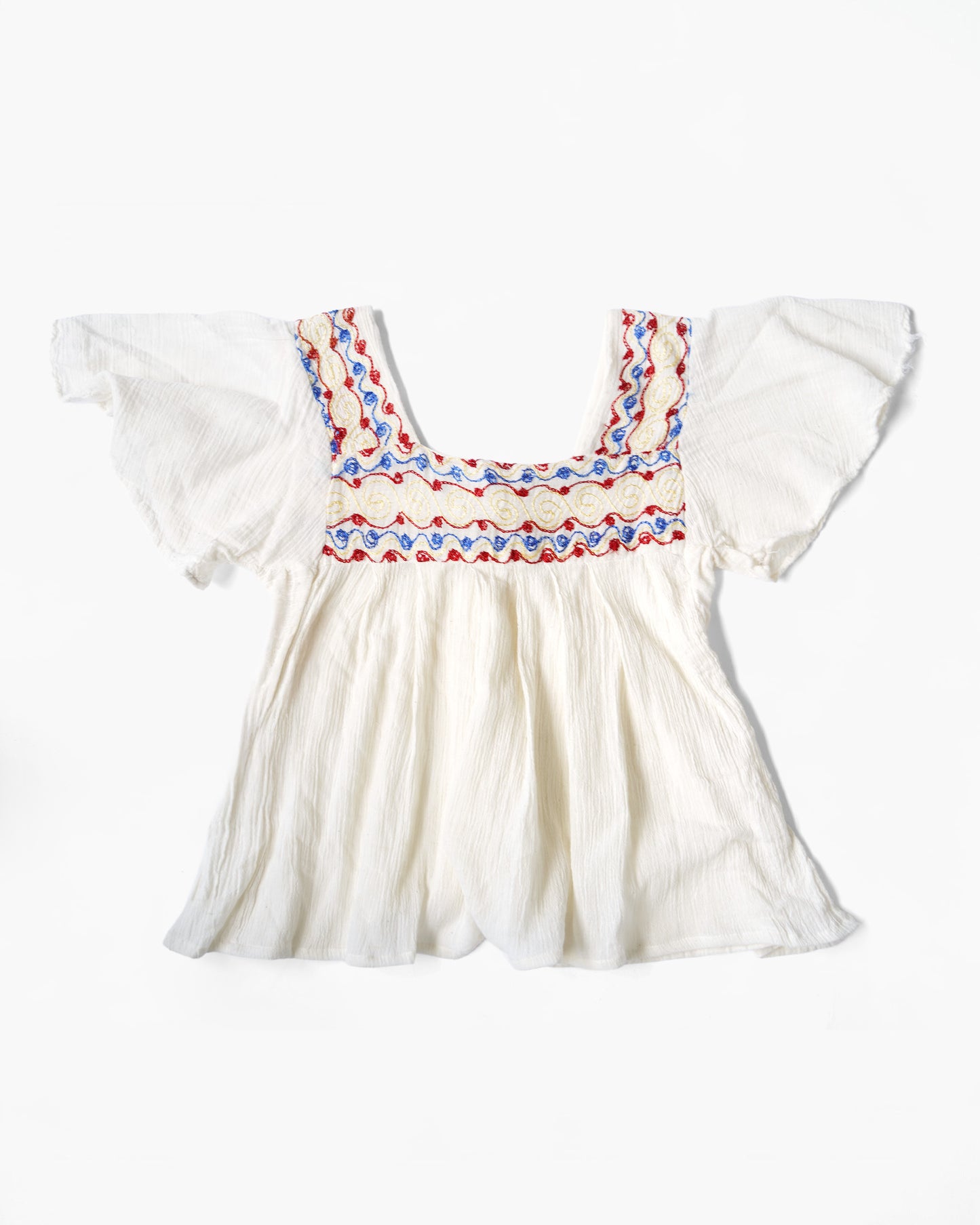 1970's Hand Embroidered Cotton Top