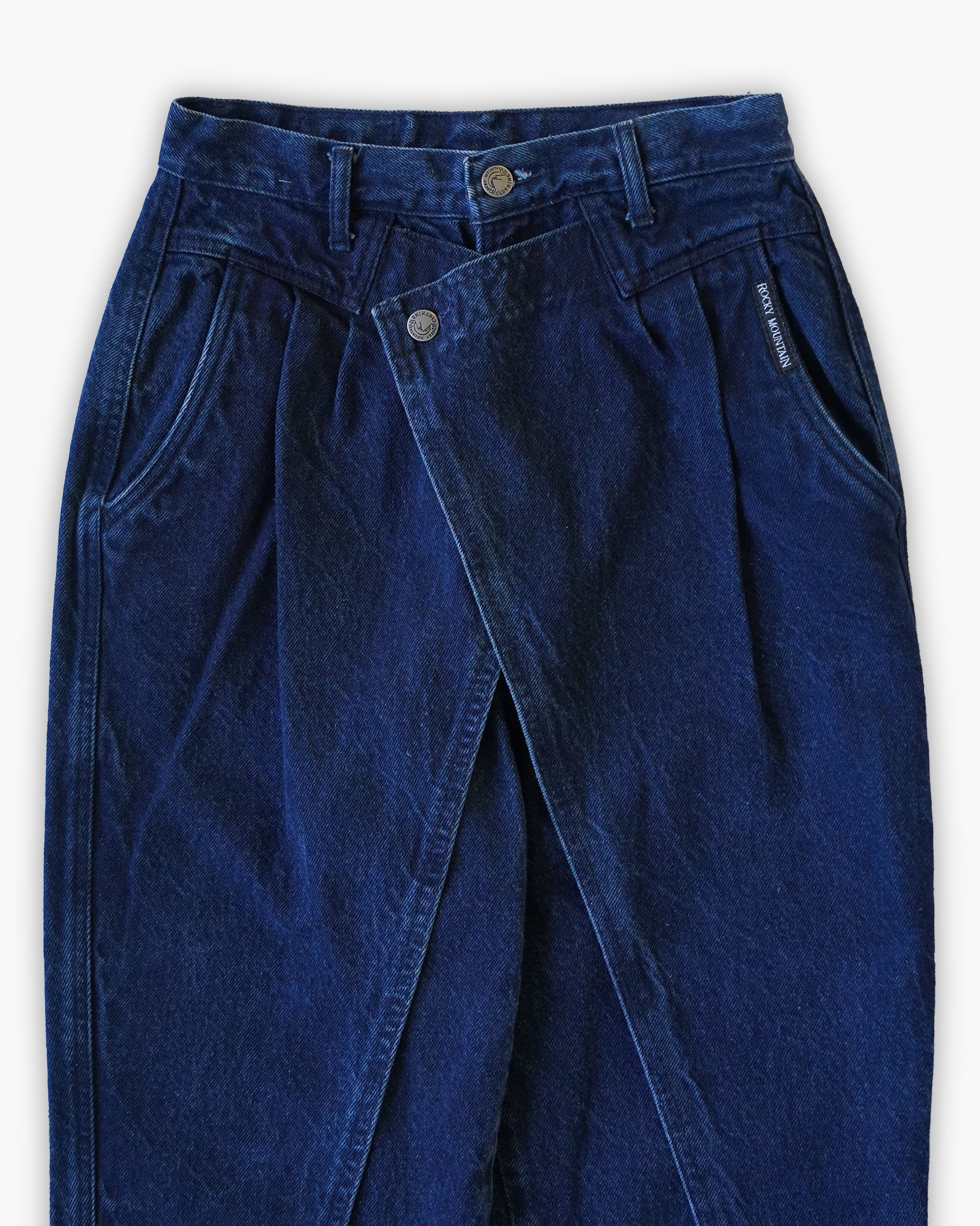Wrap Front Denim Trousers