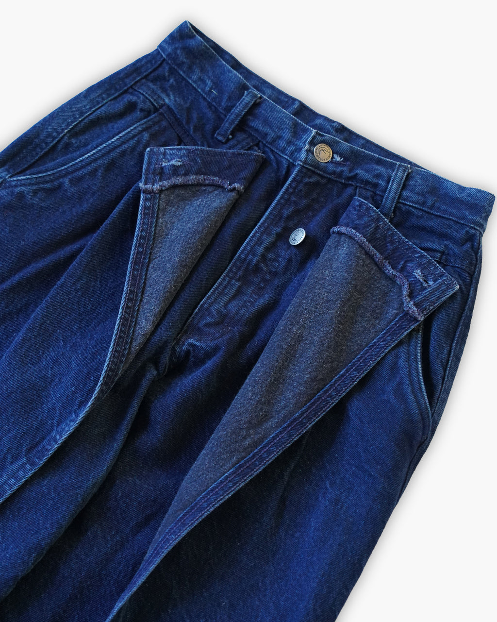 Wrap Front Denim Trousers