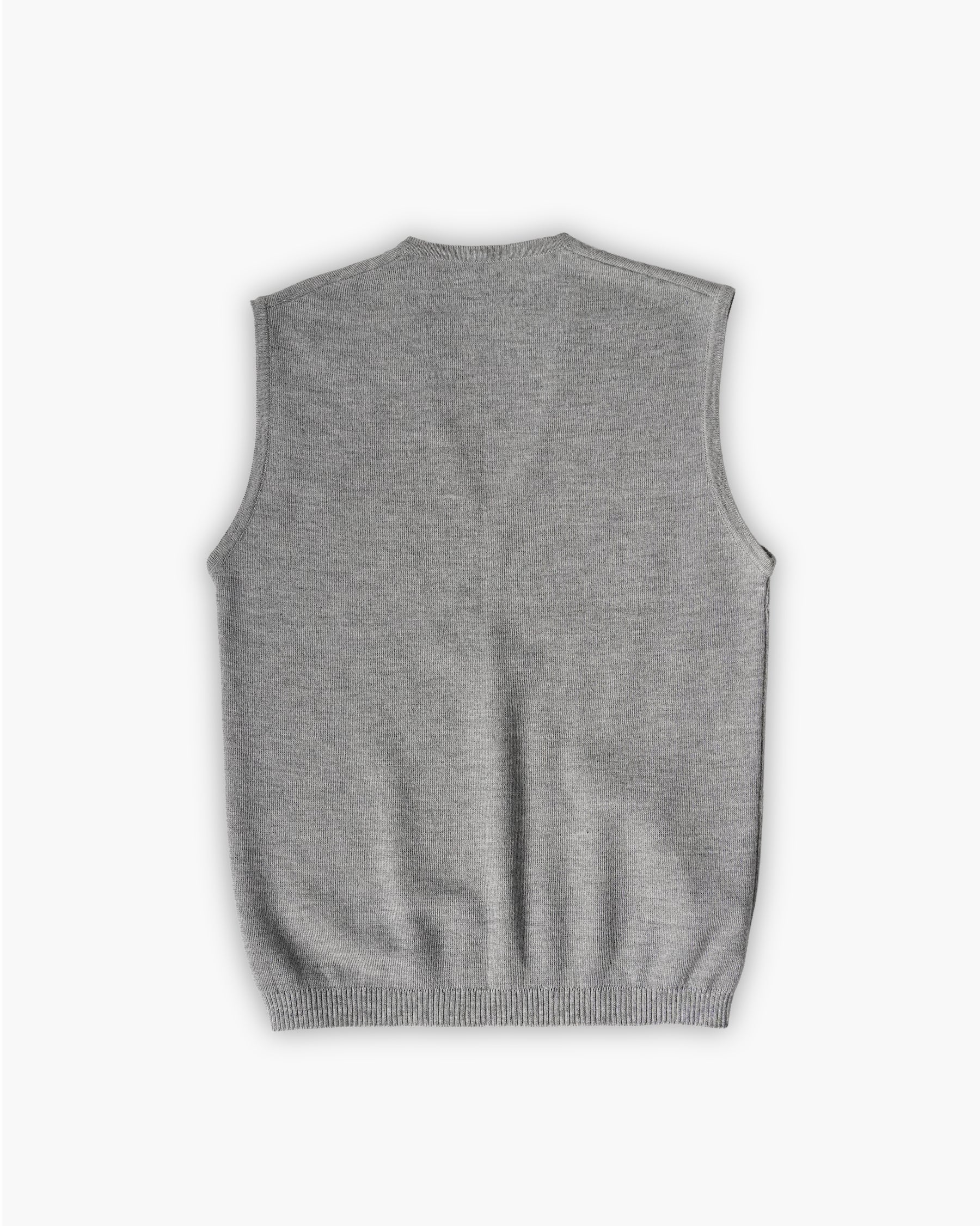 Acrylic Knit Vest - Gray