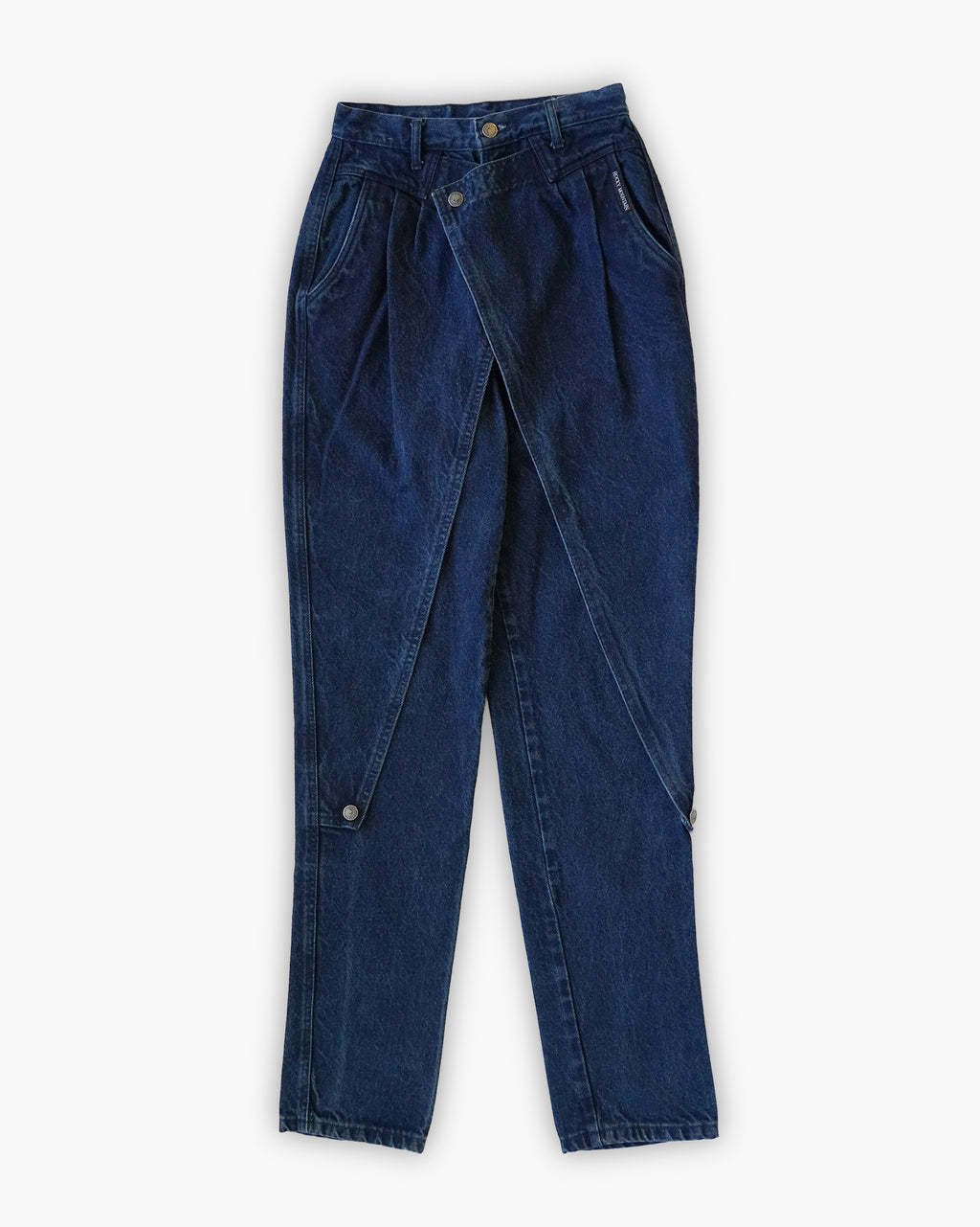 Wrap Front Denim Trousers