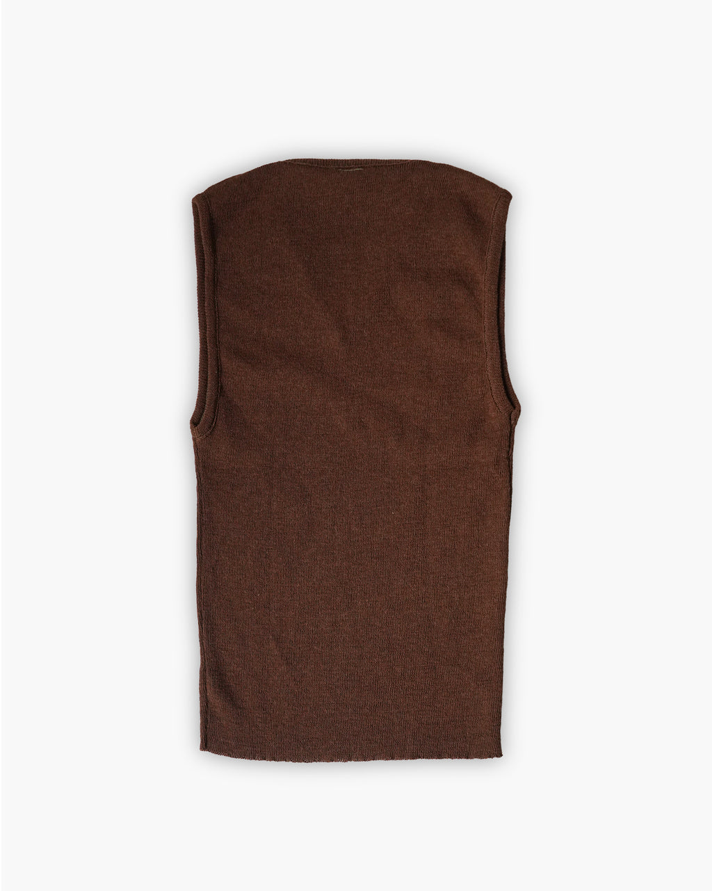 Brown V-Neck Knit Vest