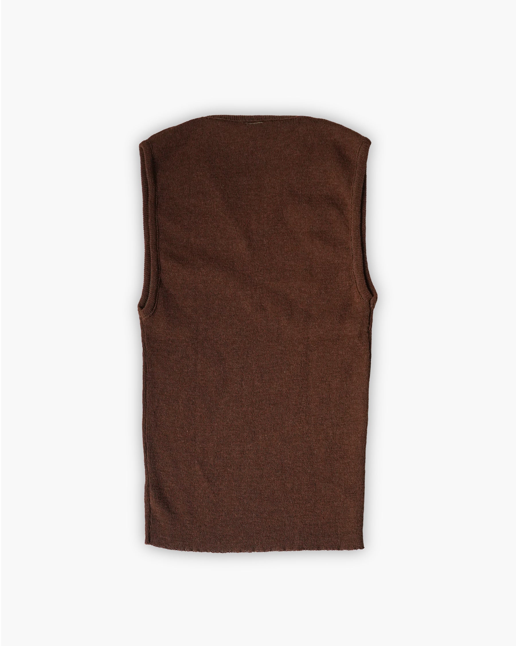 Brown V-Neck Knit Vest