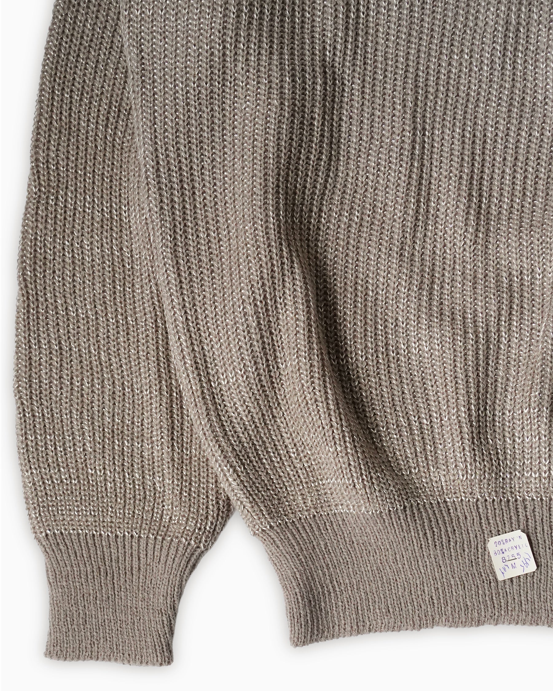 Shimmer Yarn V-Neck Rib Knit Sweater