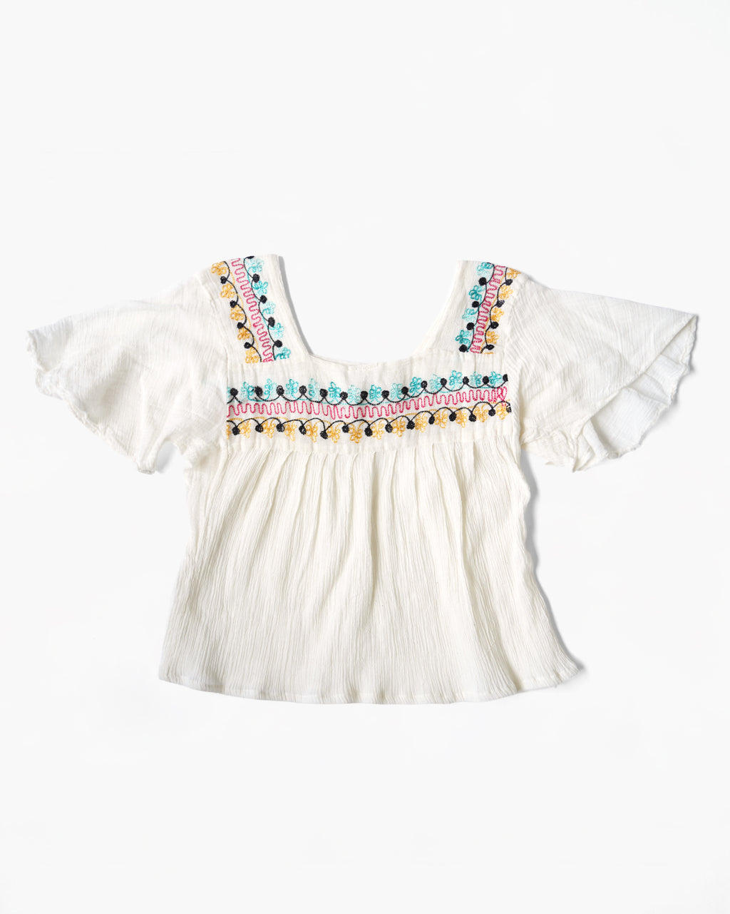 1970's Hand Embroidered Cotton Top