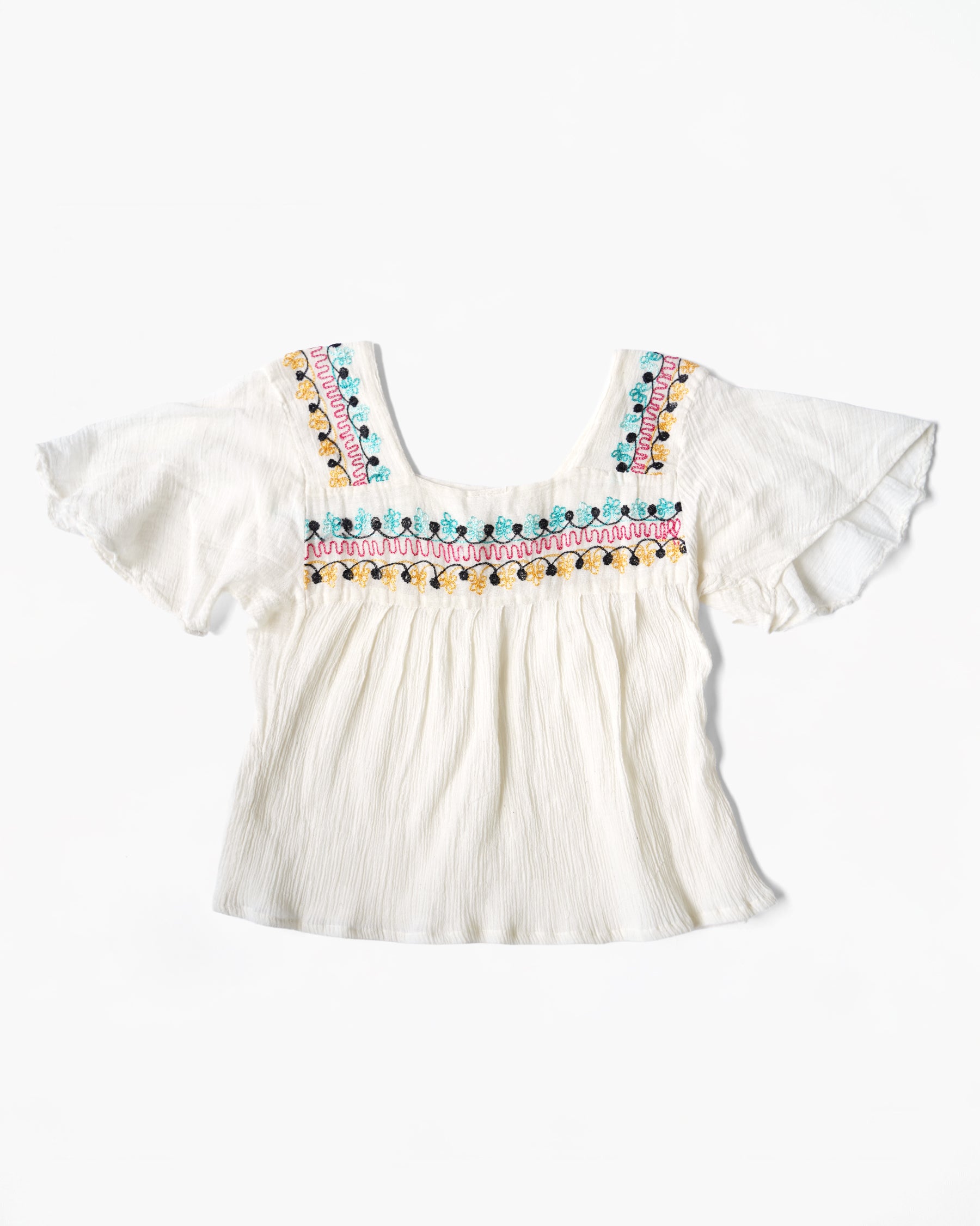 1970's Hand Embroidered Cotton Top
