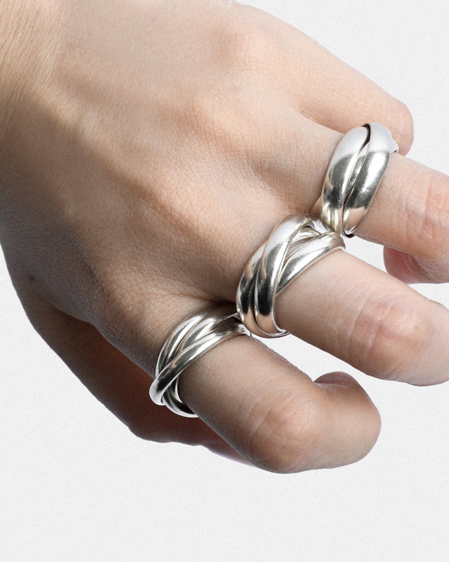 Interlocking Thick Band Ring - 14号