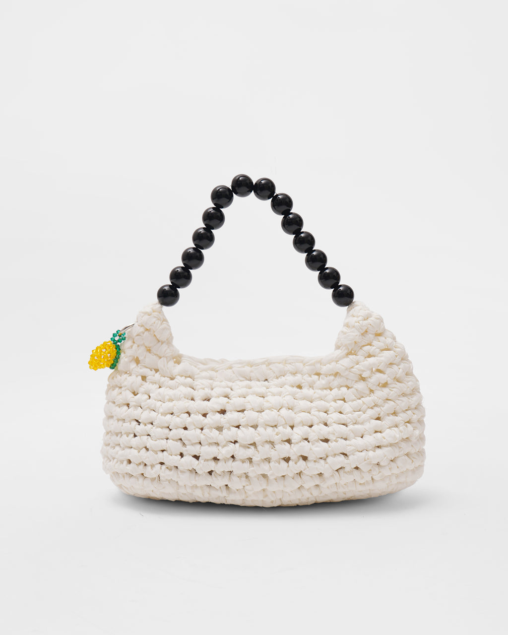 Crochet Beaded Handle Bag with Charm 01