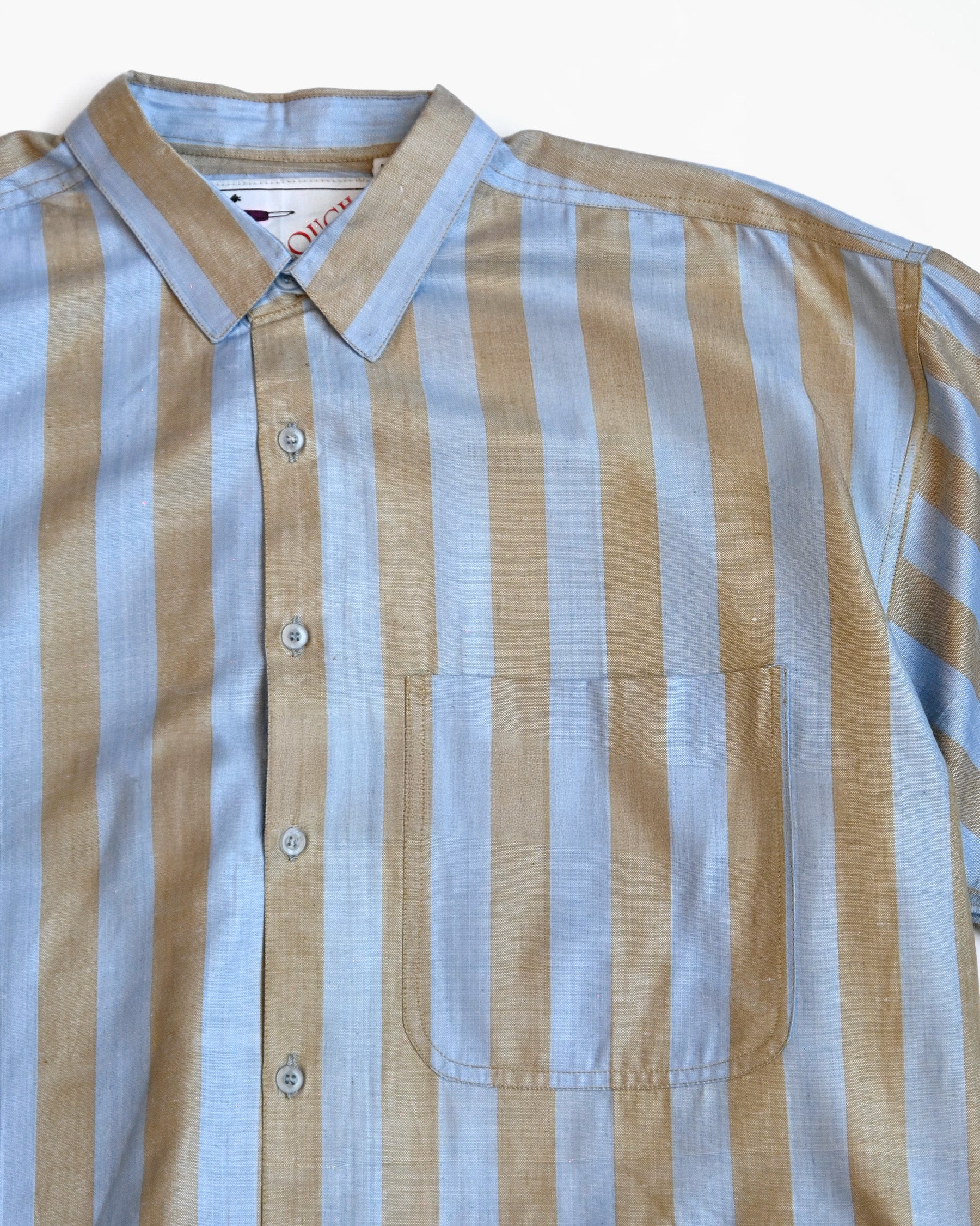 "GOOUCH" Rayon x Cotton Striped Shirt