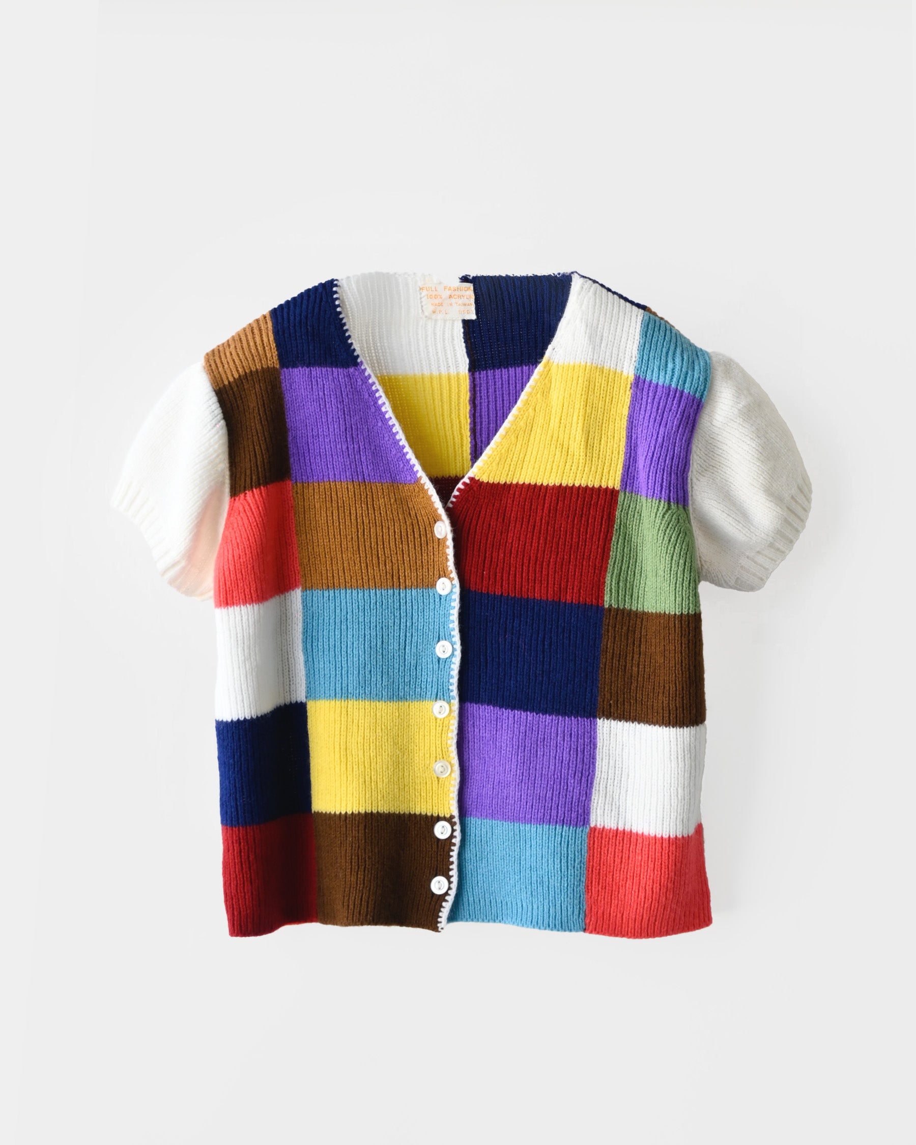 Block Check Cropped S/S Top