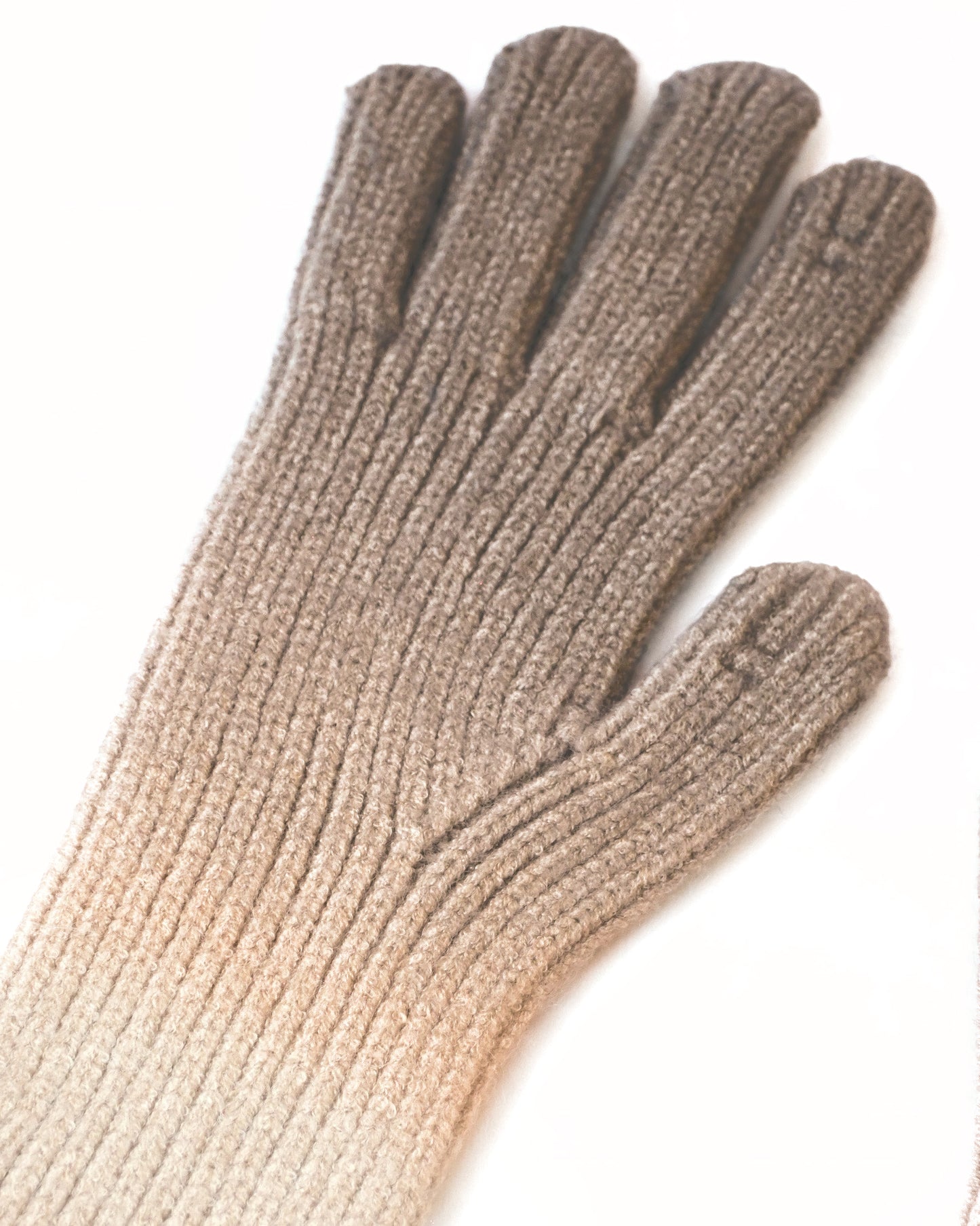 [404irregular] Gradation Gloves - Ivory x Light Brown