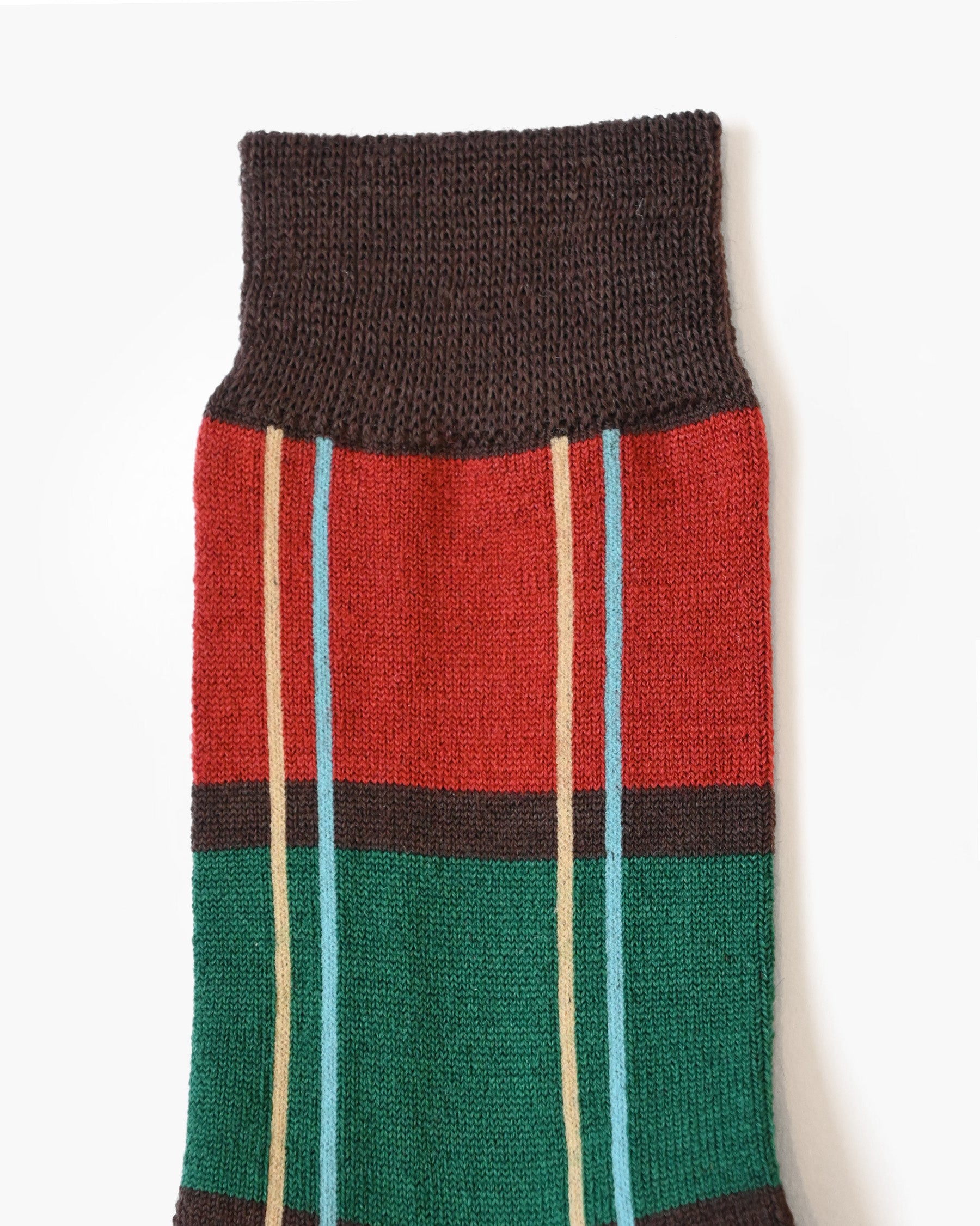 Wool Plaid Socks - Brown