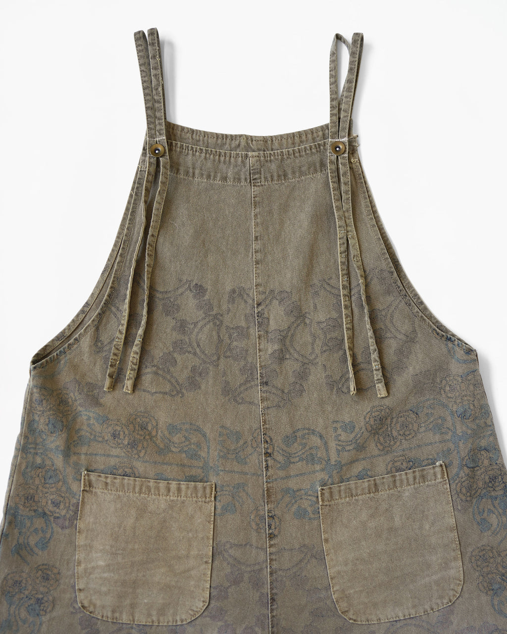 Cotton Wide-Leg Patterned Overalls