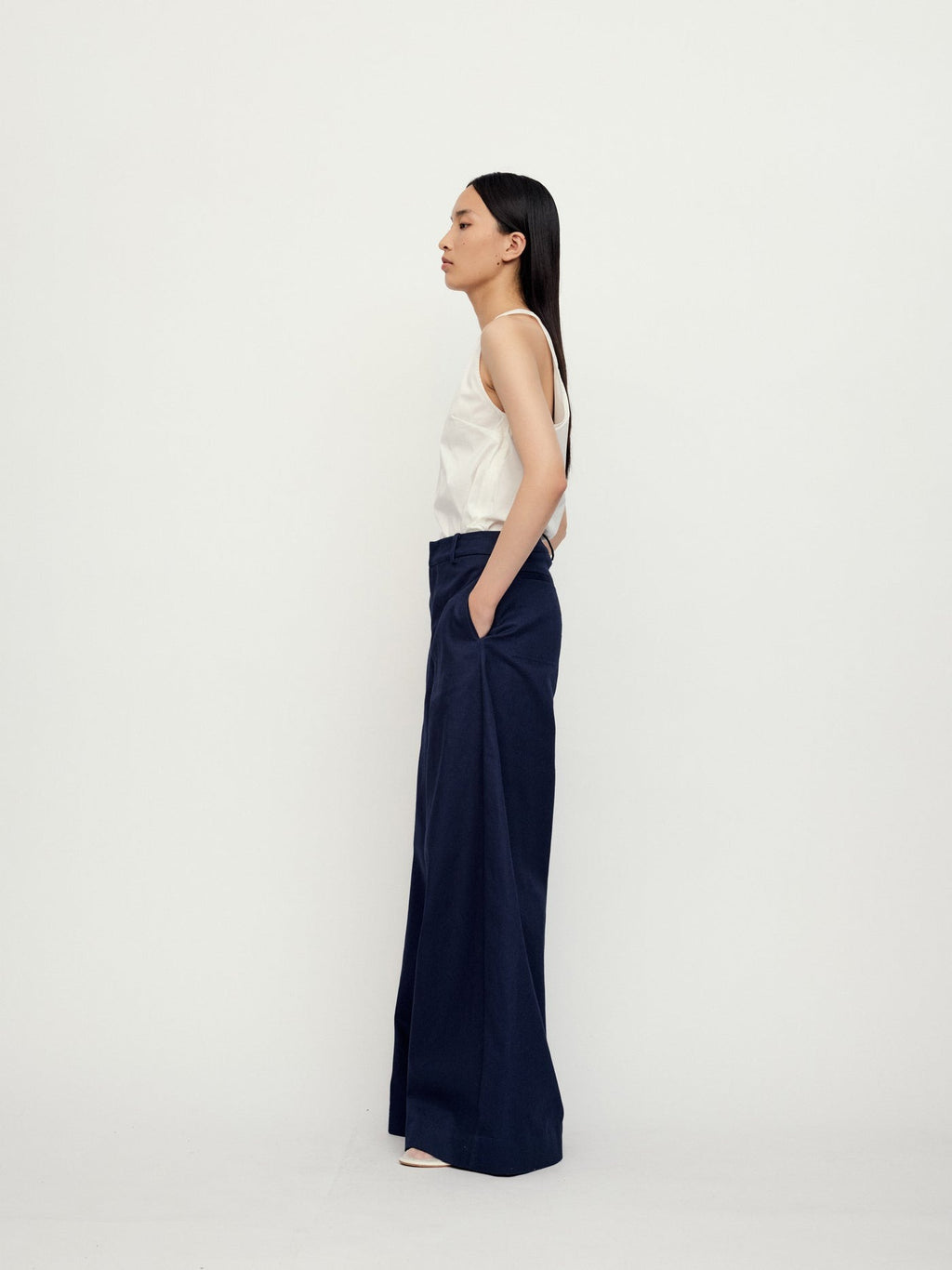 "RUOHAN" SAILOR NAVY DIAGNAL PANTS