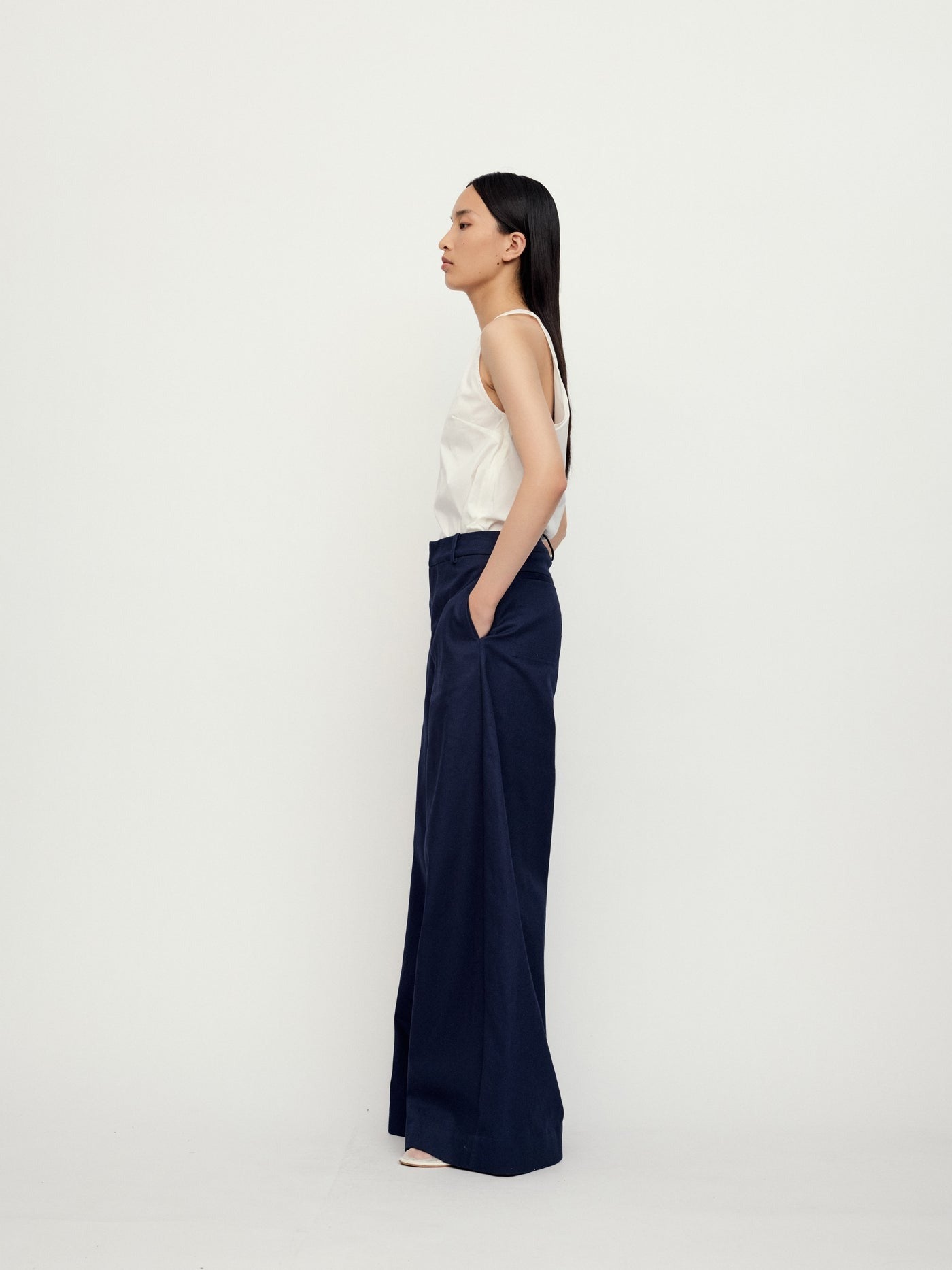 "RUOHAN" SAILOR NAVY DIAGNAL PANTS