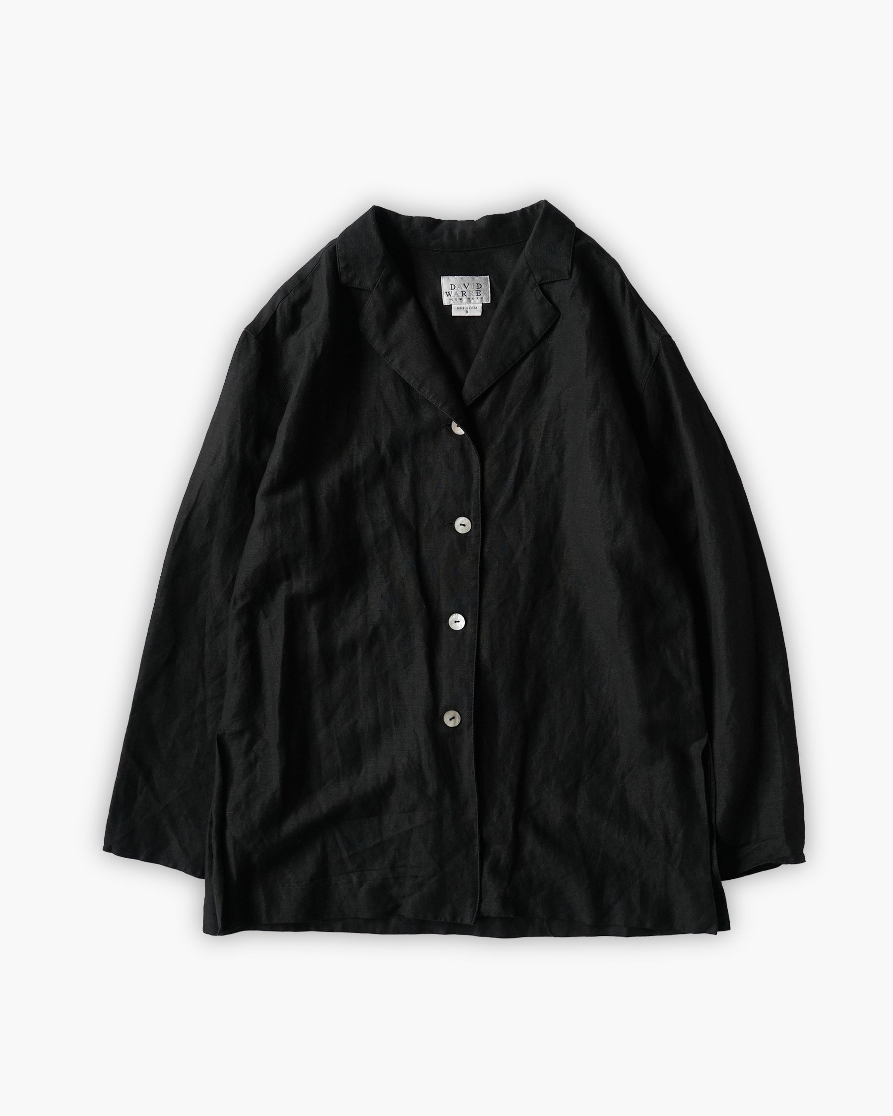 Linen Rayon Open Collar Jacket