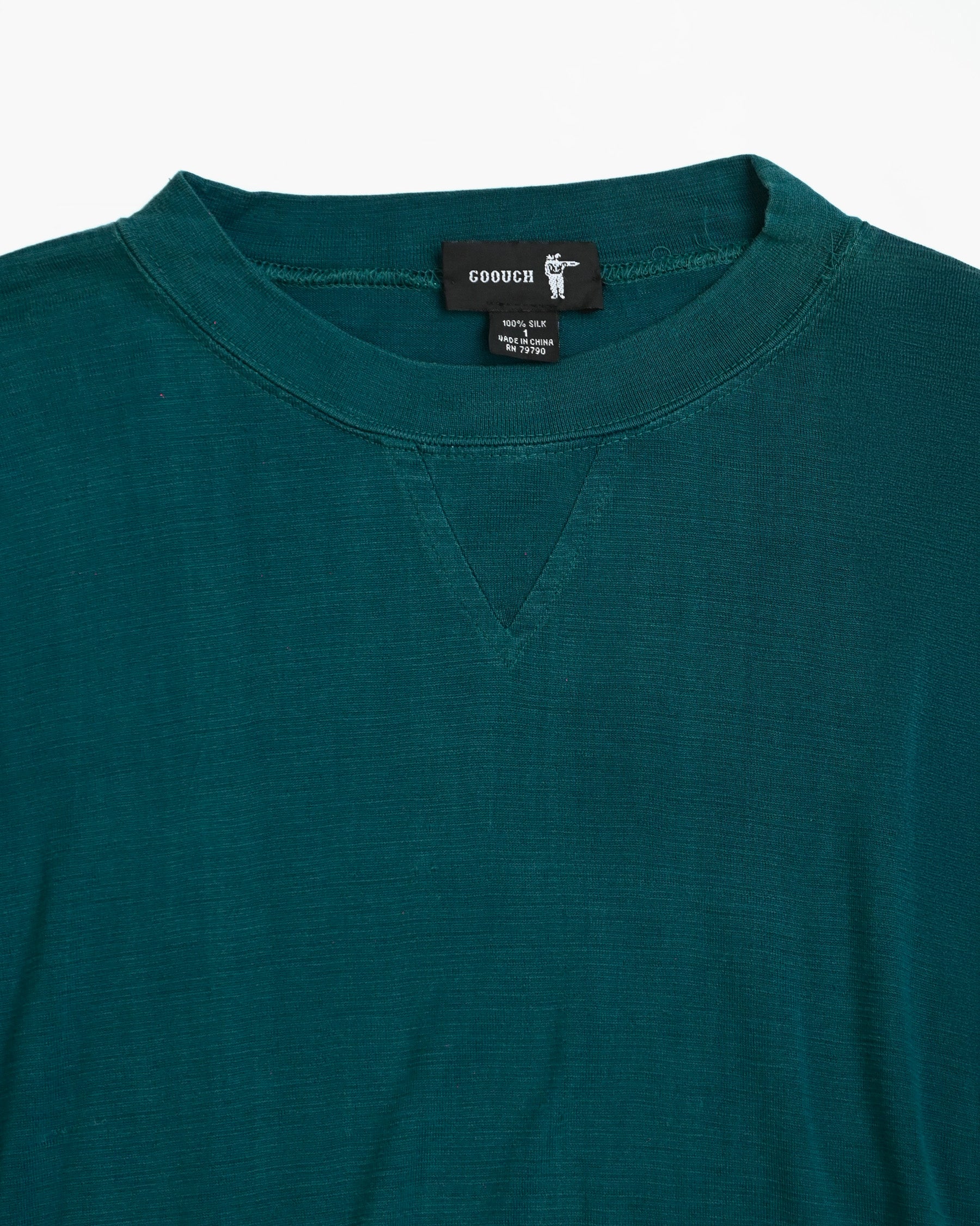 "GOOUCH" 100% Silk Front V T-shirts