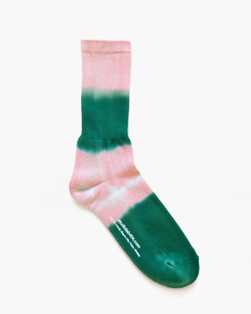 404 Gradation Pile Socks - Pink x Green