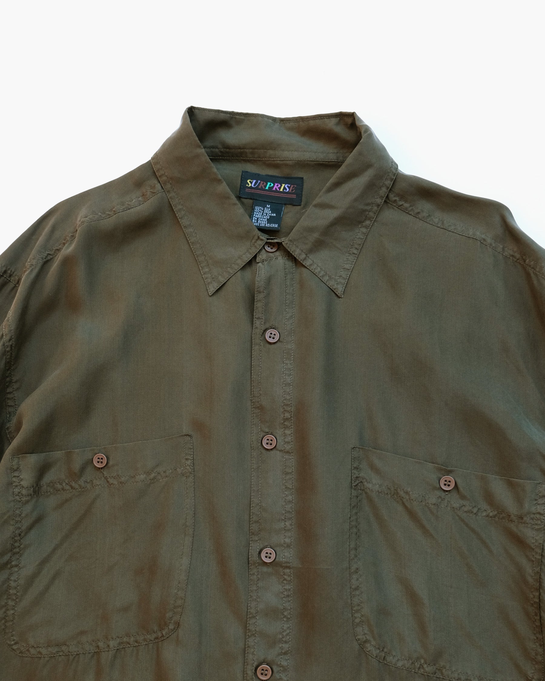 N.O.S  100% Silk Shirts - Olive