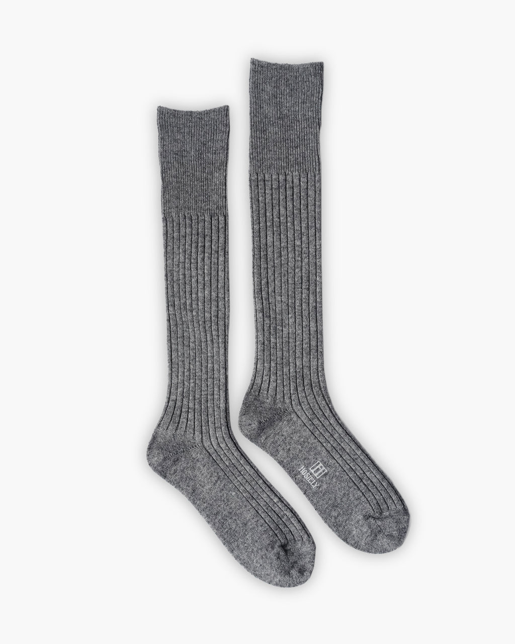 404 Rib Cashmere Wool Hi Socks - Gray