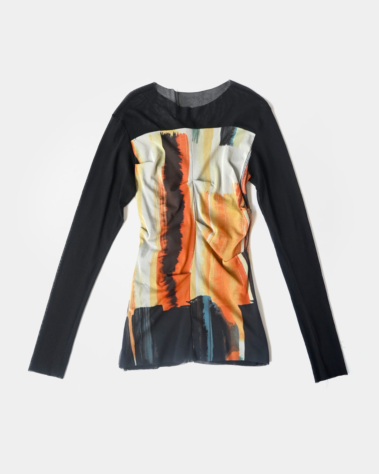 Printed L/S Sheer Top