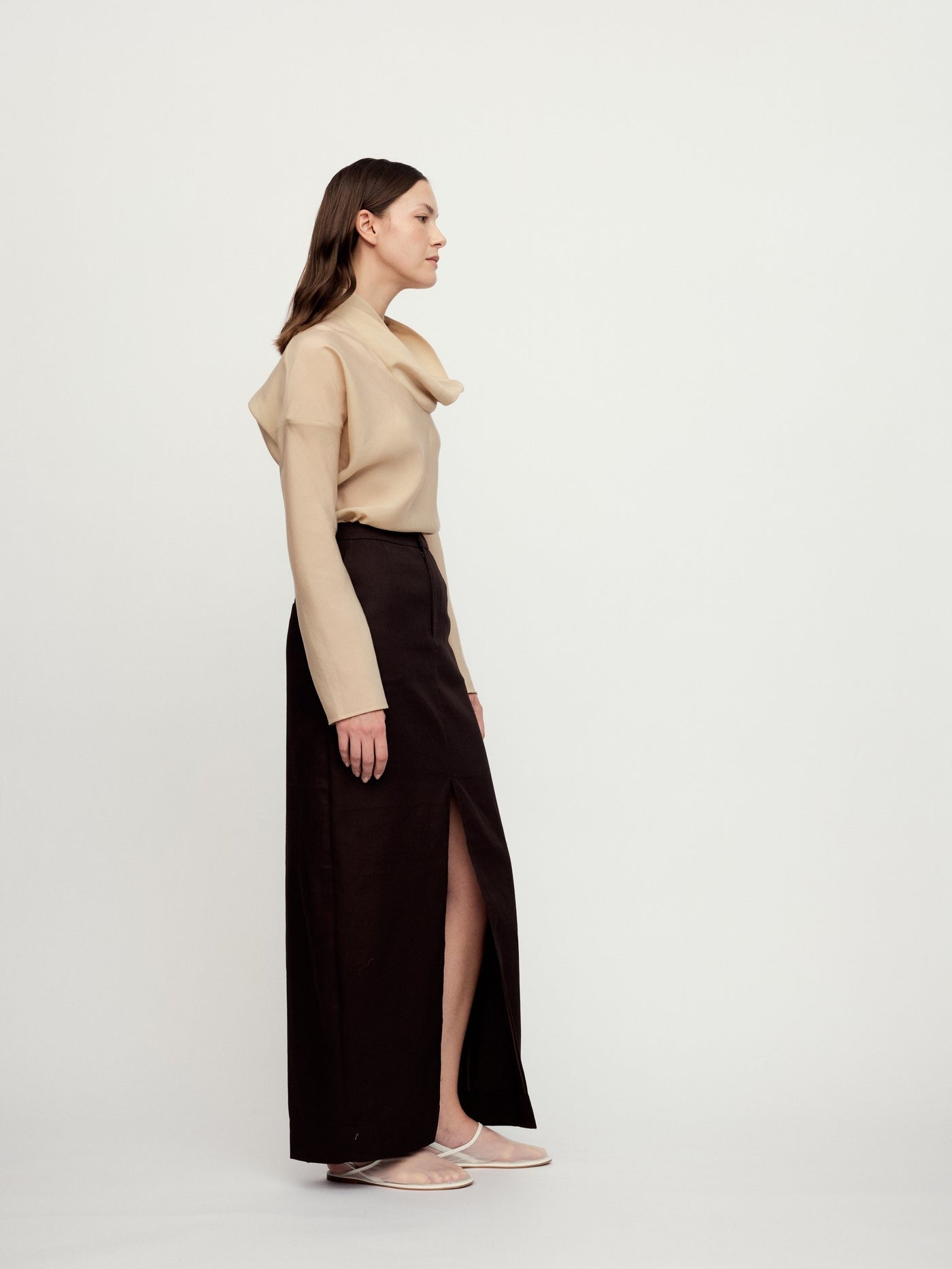 "RUOHAN" DEEP BROWN PANTS SKIRT
