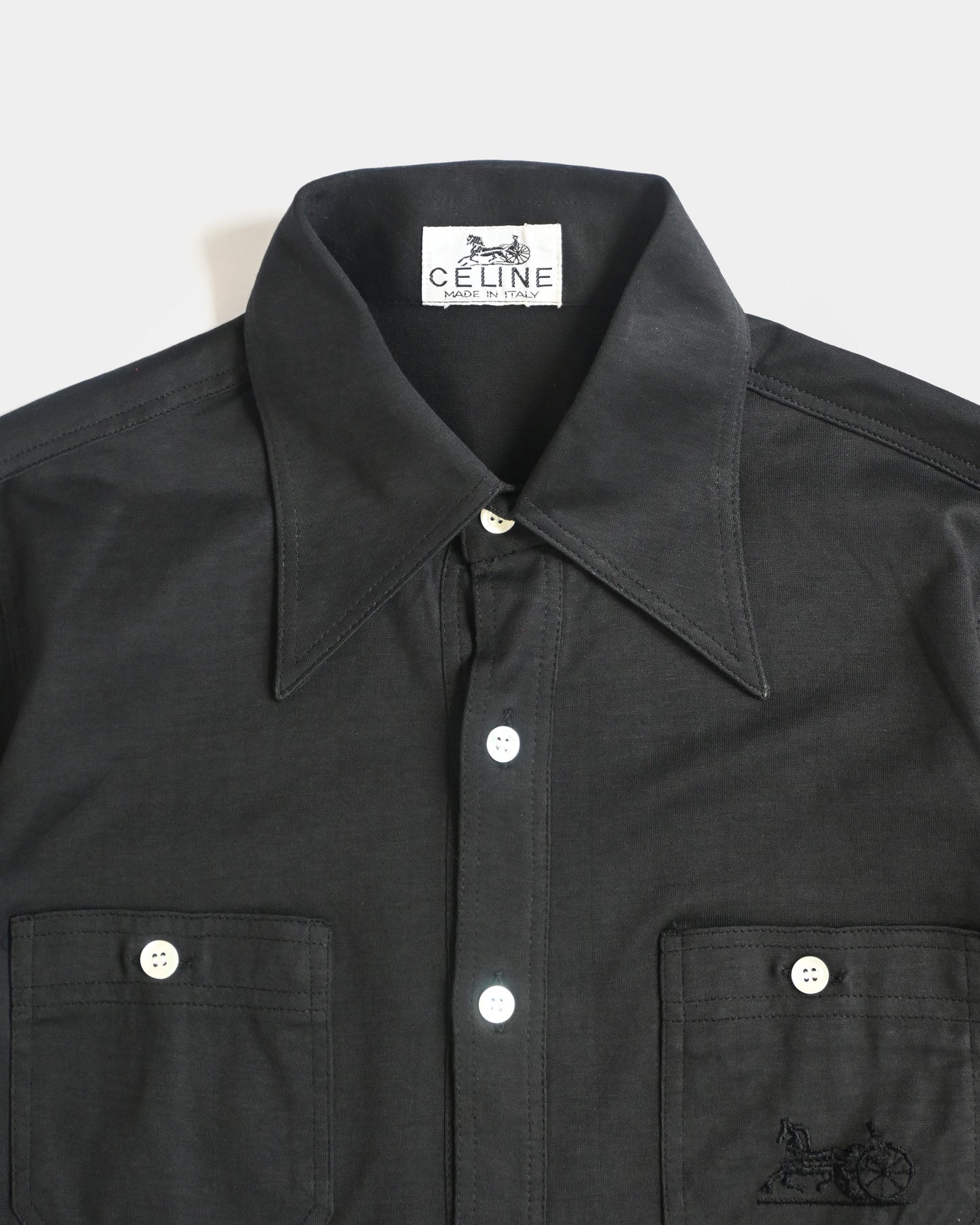 "OLD CELINE" Half Sleeve Shirt - Black