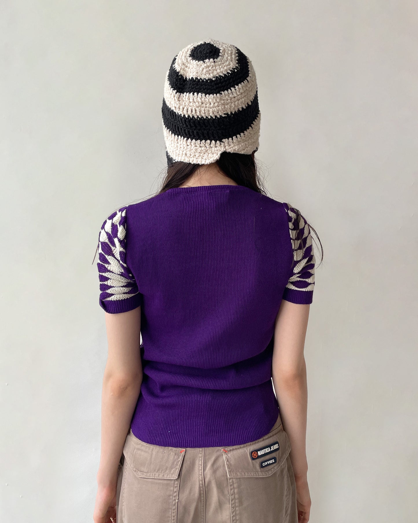 S/S Purple Knit Top