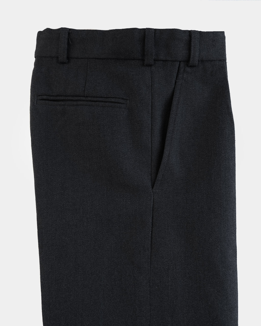 Wool x Poly Black Trousers Made in UK