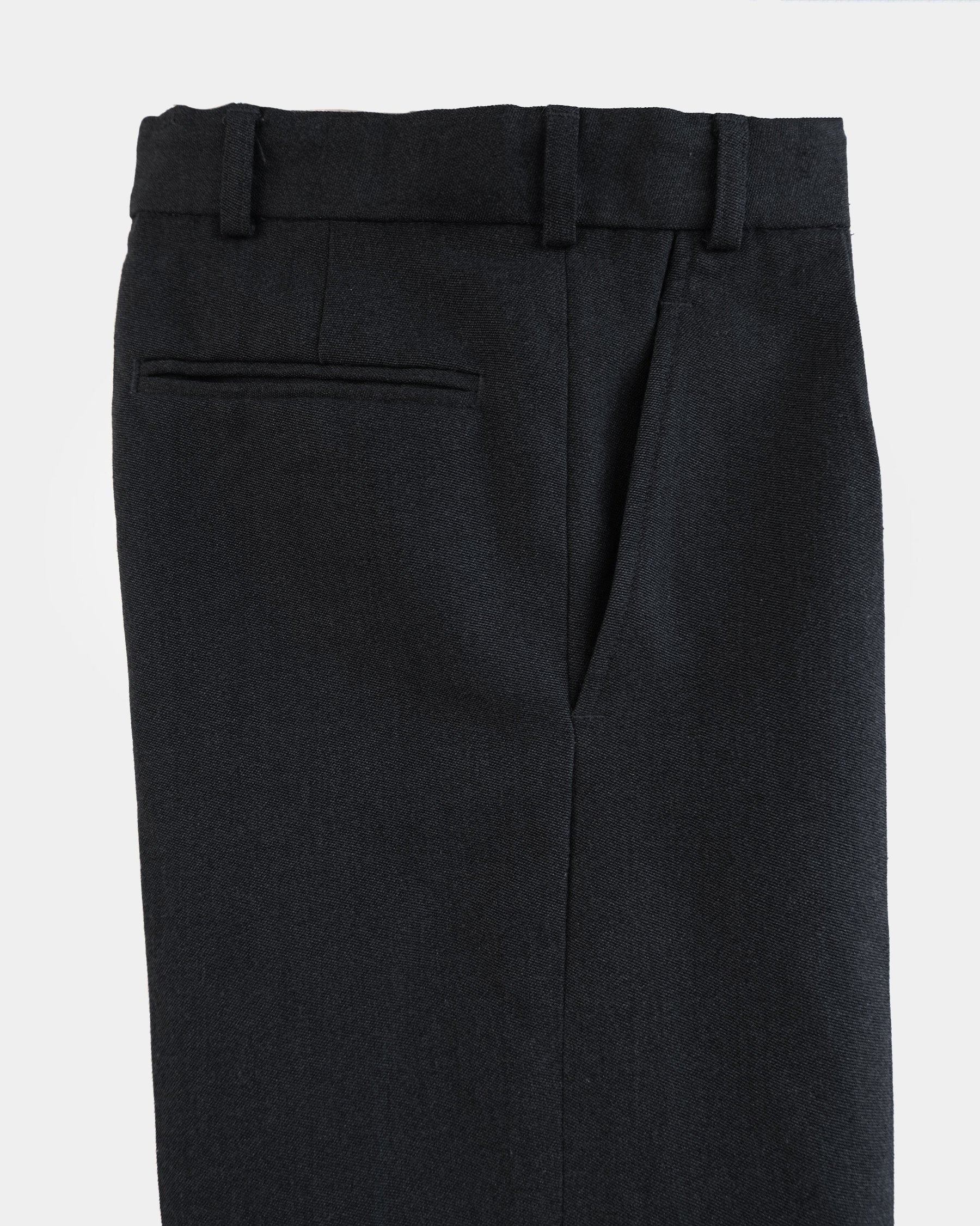 Wool x Poly Black Trousers Made in UK
