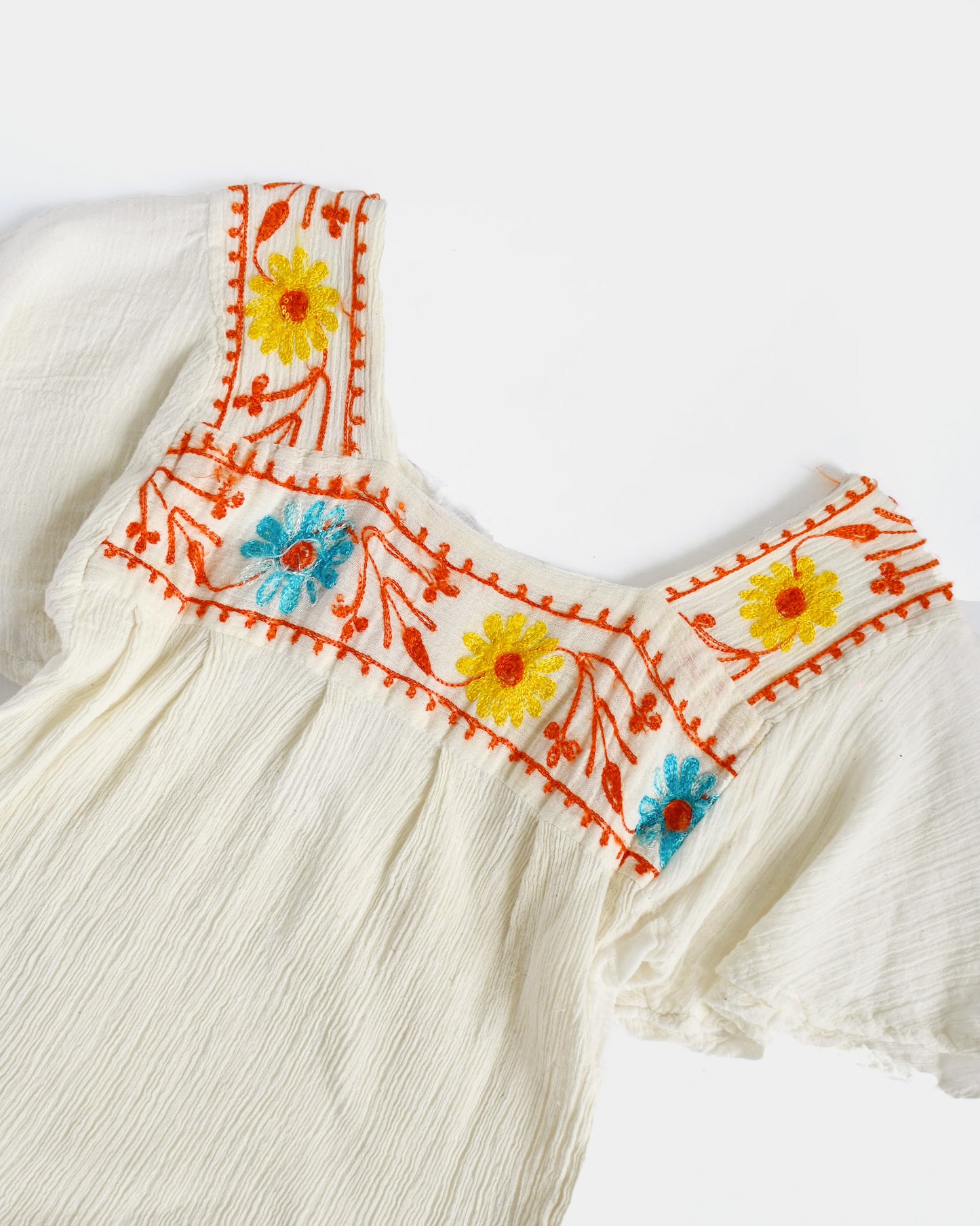 1970's Hand Embroidered Cotton Top