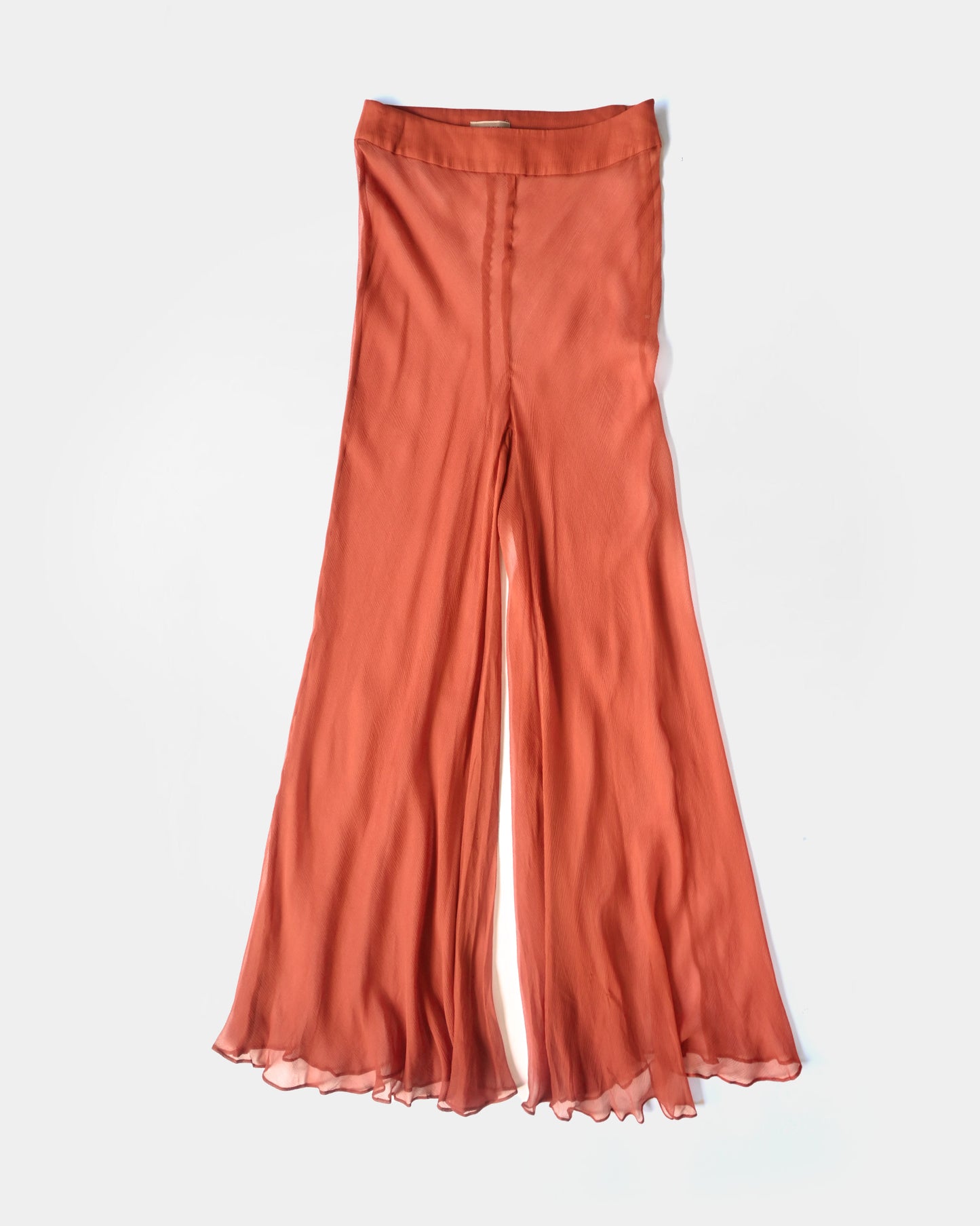 "ROMEO GIGLI" Silk Flare Pants - Orange