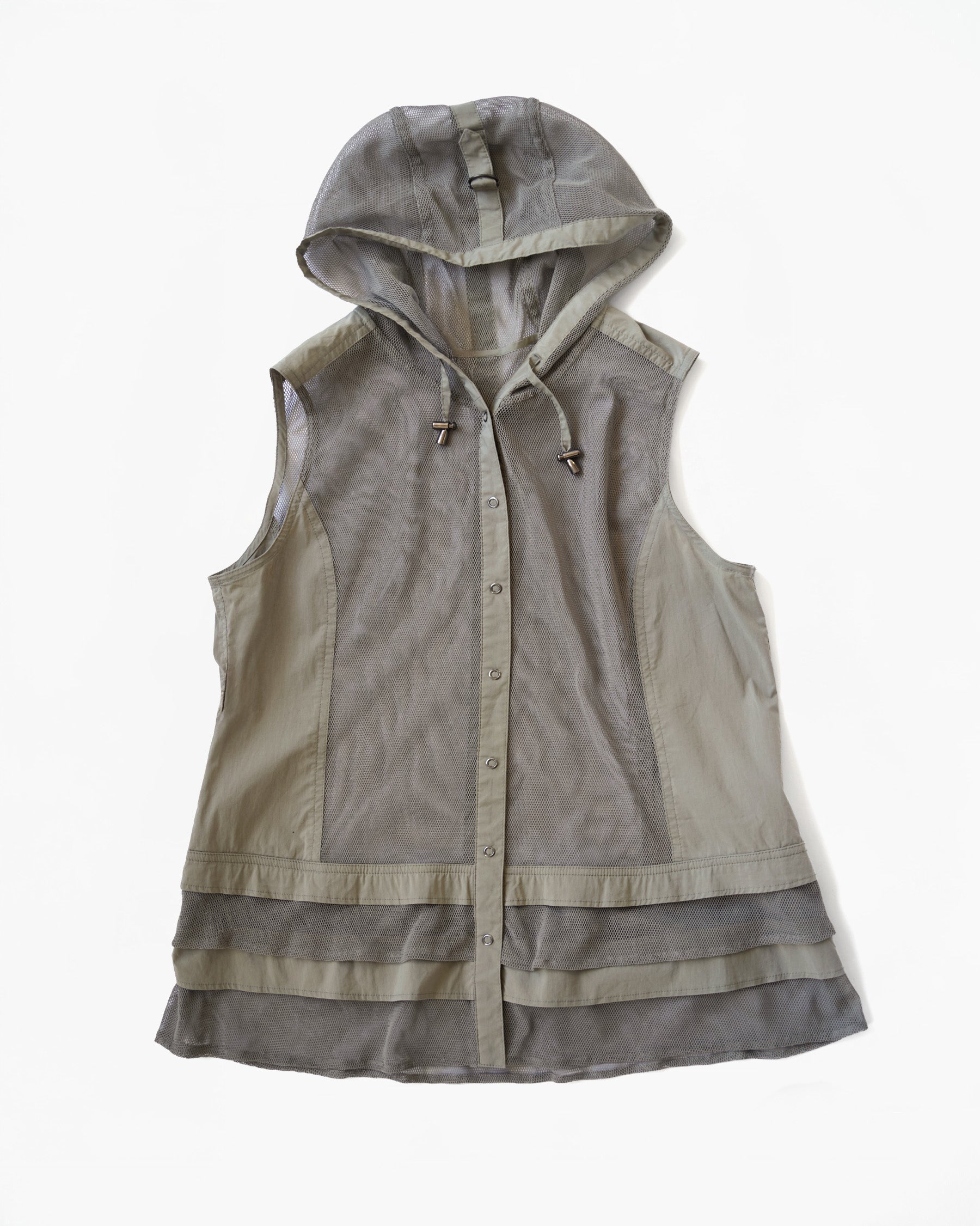 Sleeveless Mesh Hooded Vest