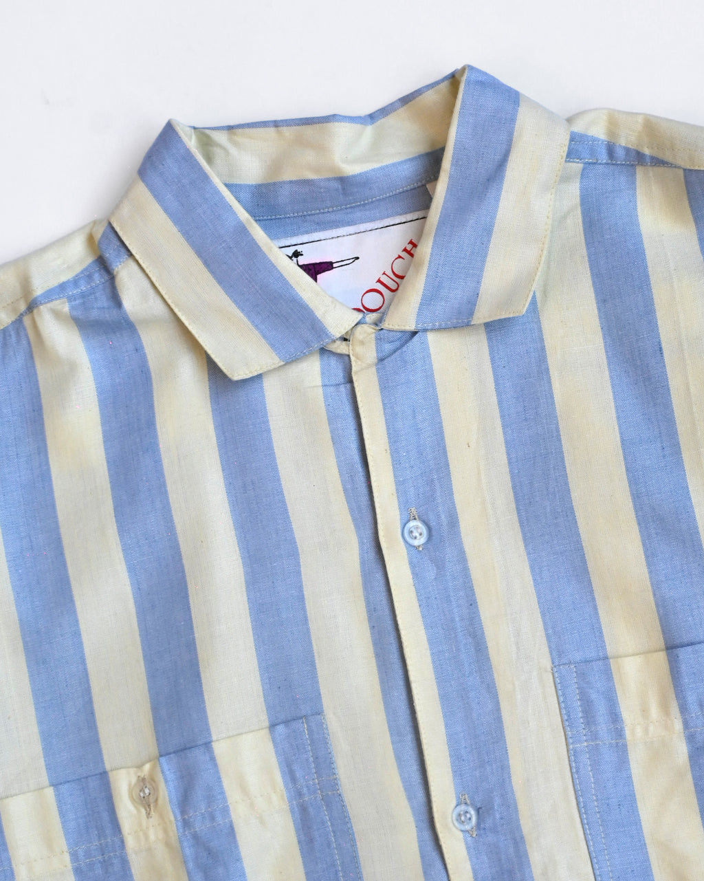 "GOOUCH" Rayon x Cotton Striped Shirt