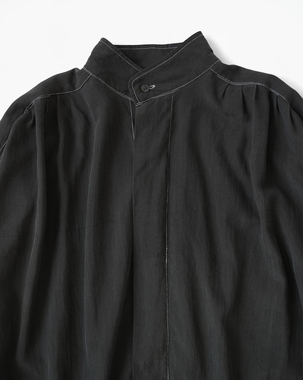 Overdyed Silk Stand Collar Shirt