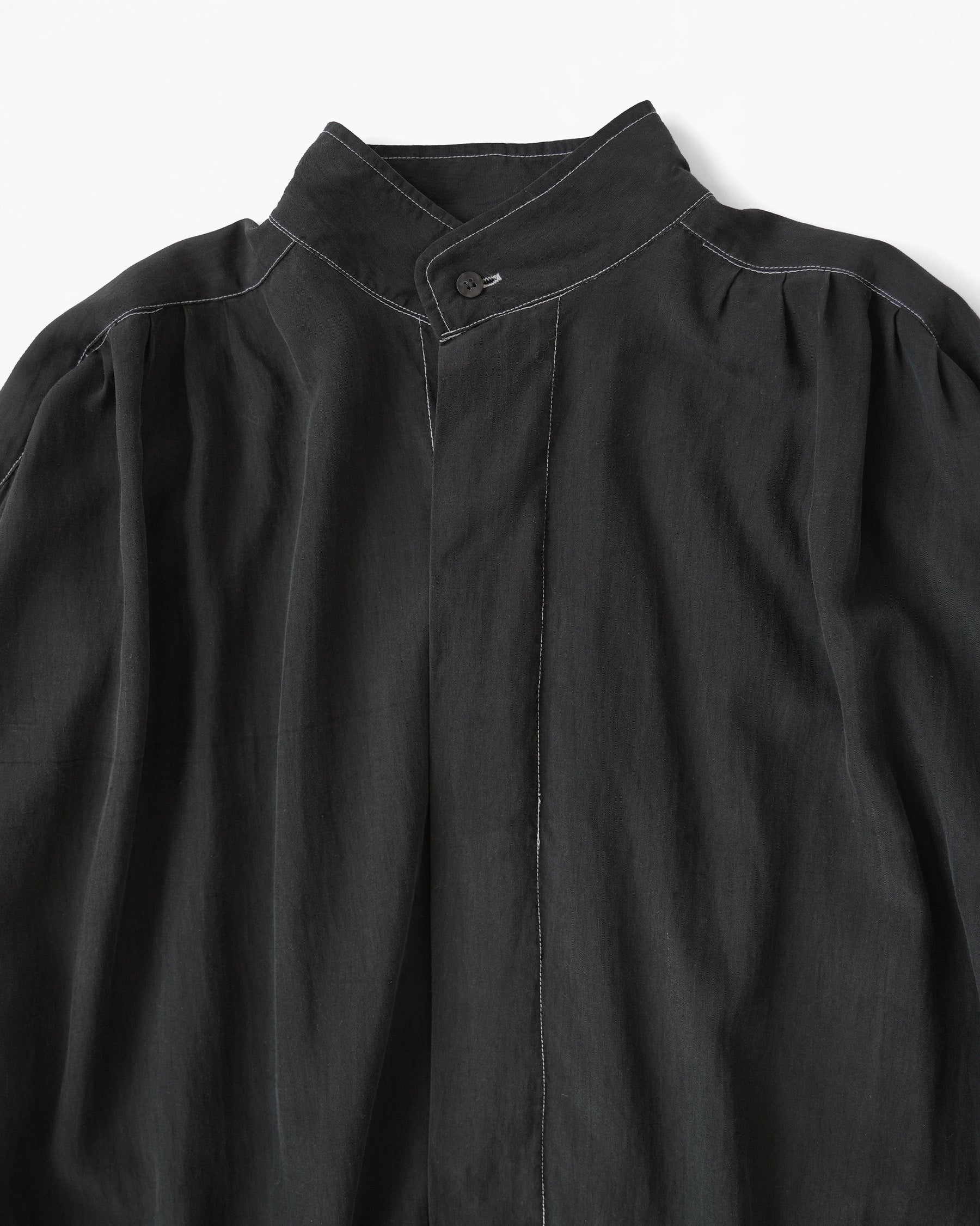 Overdyed Silk Stand Collar Shirt
