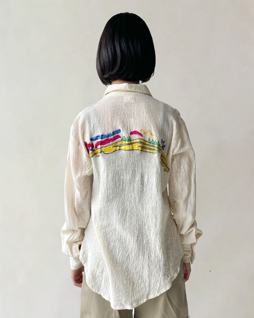70's Hand Embroidered Gauze Shirts