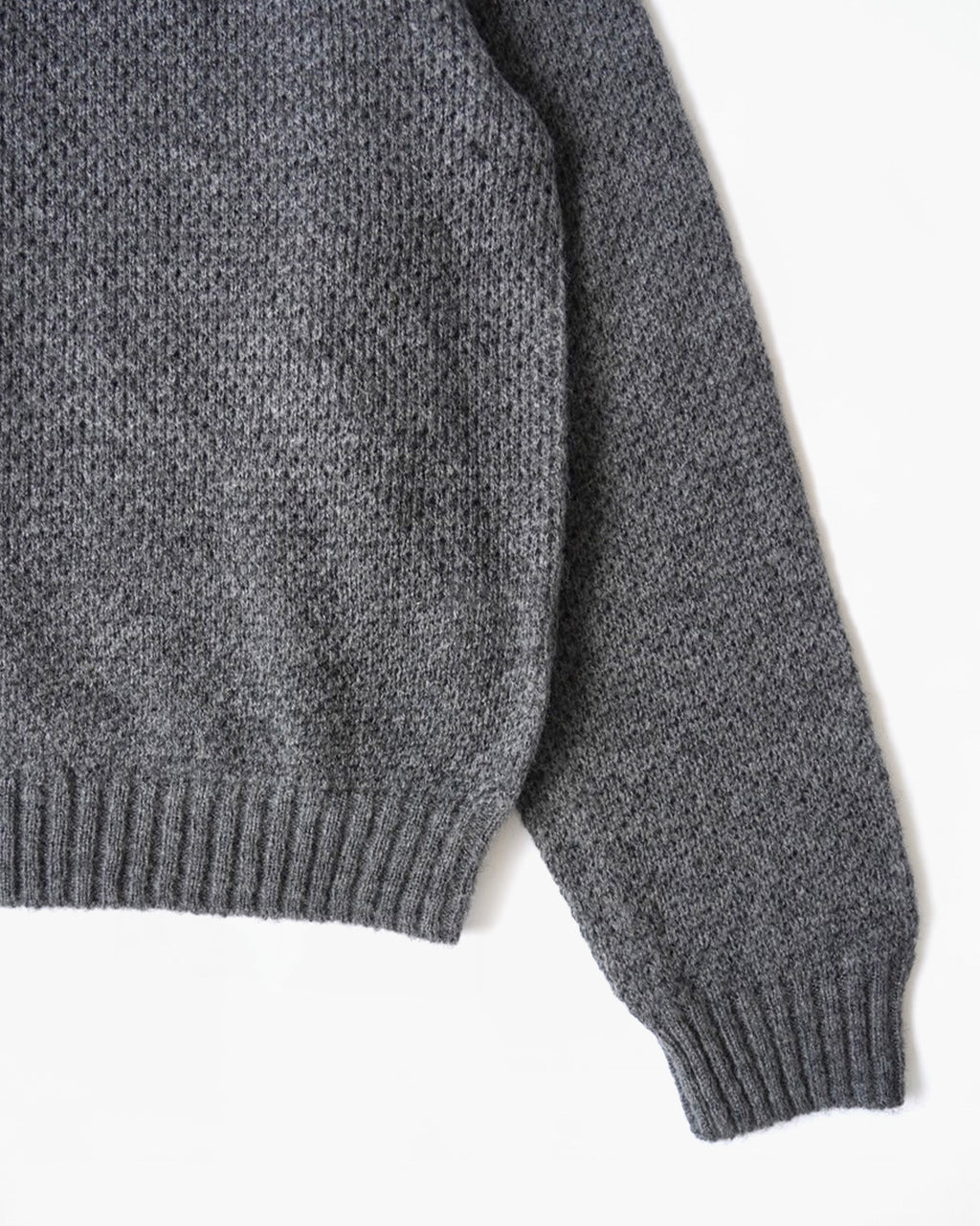 Mohair Blend Knit Polo - Gray