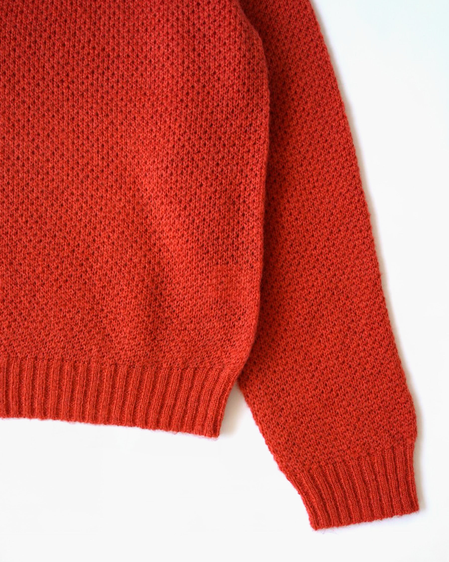 Mohair Blend Knit Polo - Orange