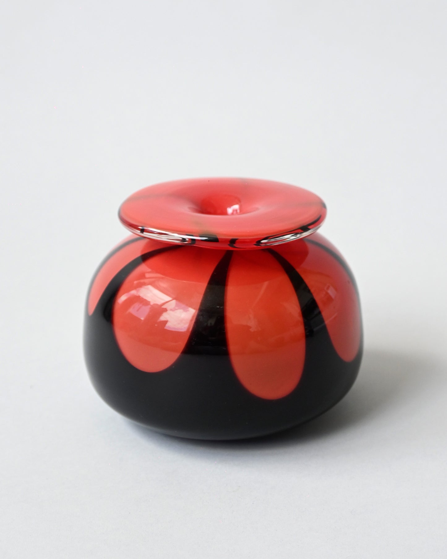 70s Round Red Vase