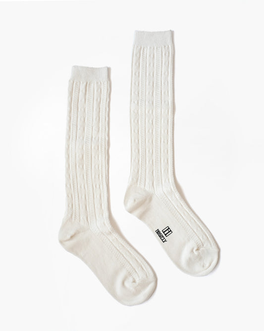 Cable Socks - White