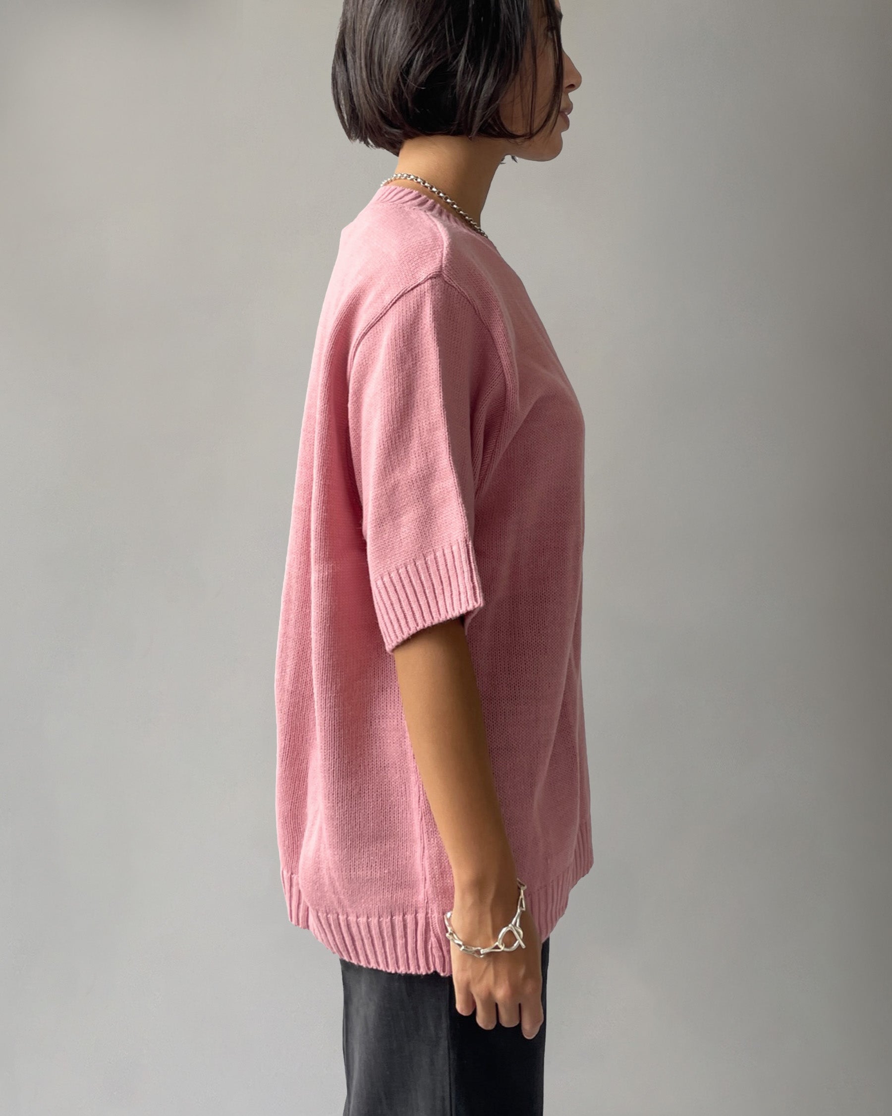 Acrylic Smoke Pink S/S Sweater