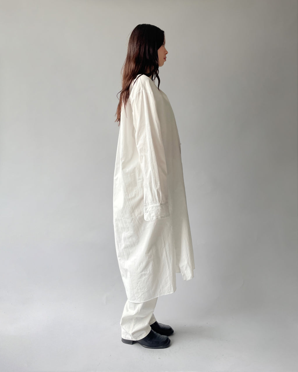 White Cotton Long Shirt