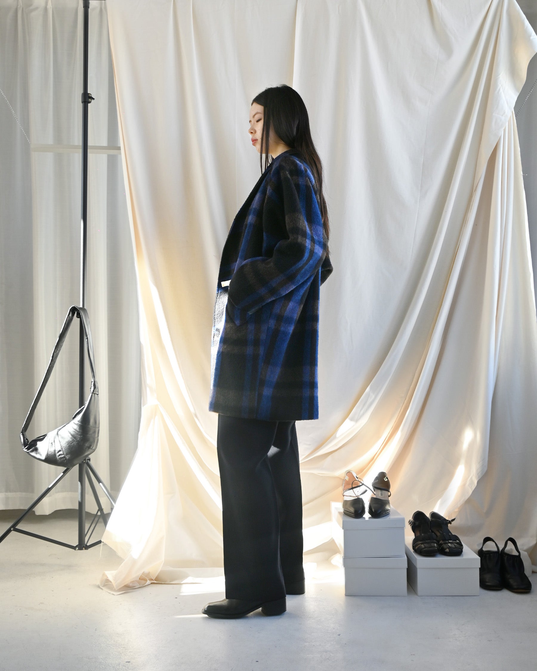 Plaid Wool Coat
