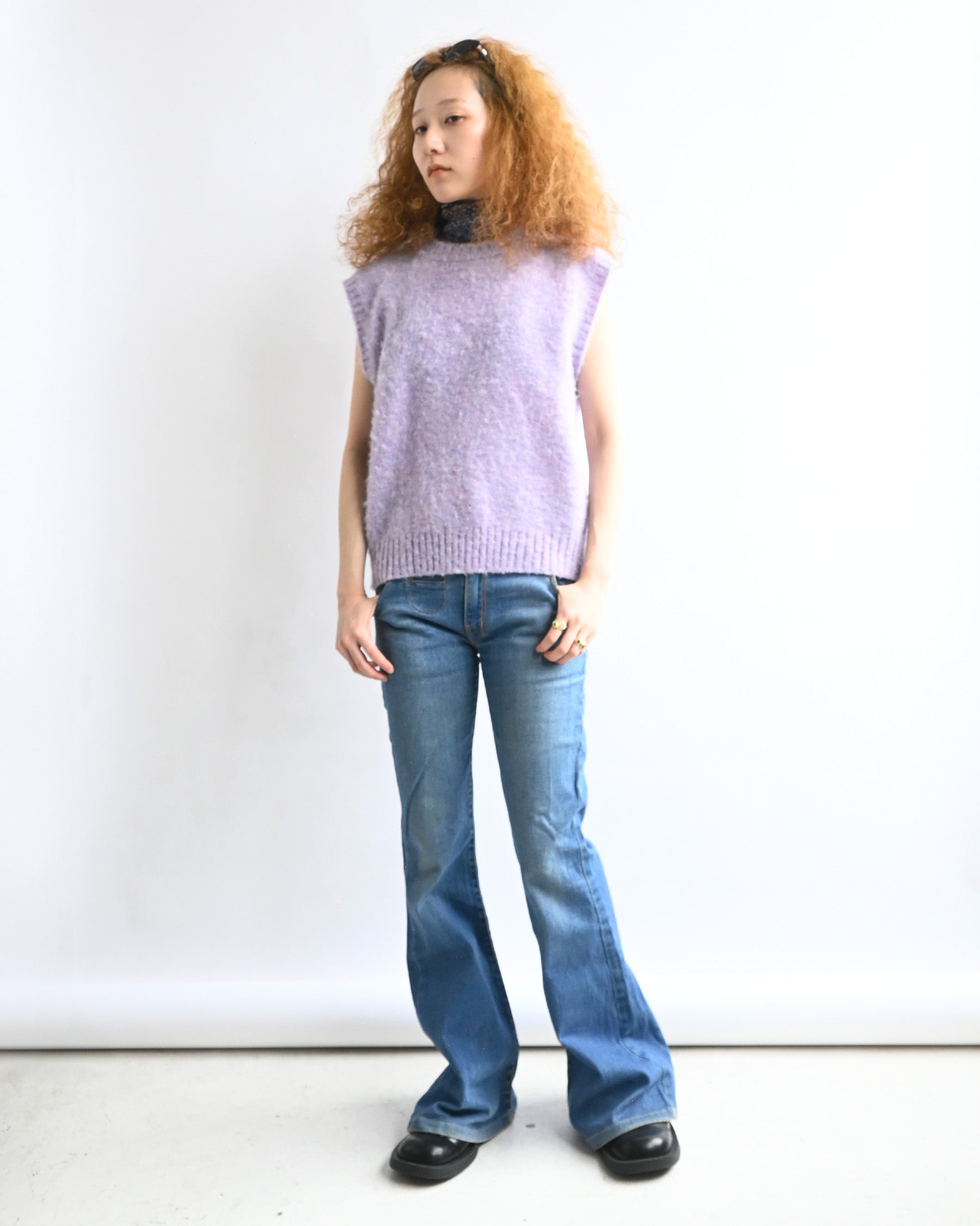 404 Shaggy Dog Crew Neck Vest - Lavender