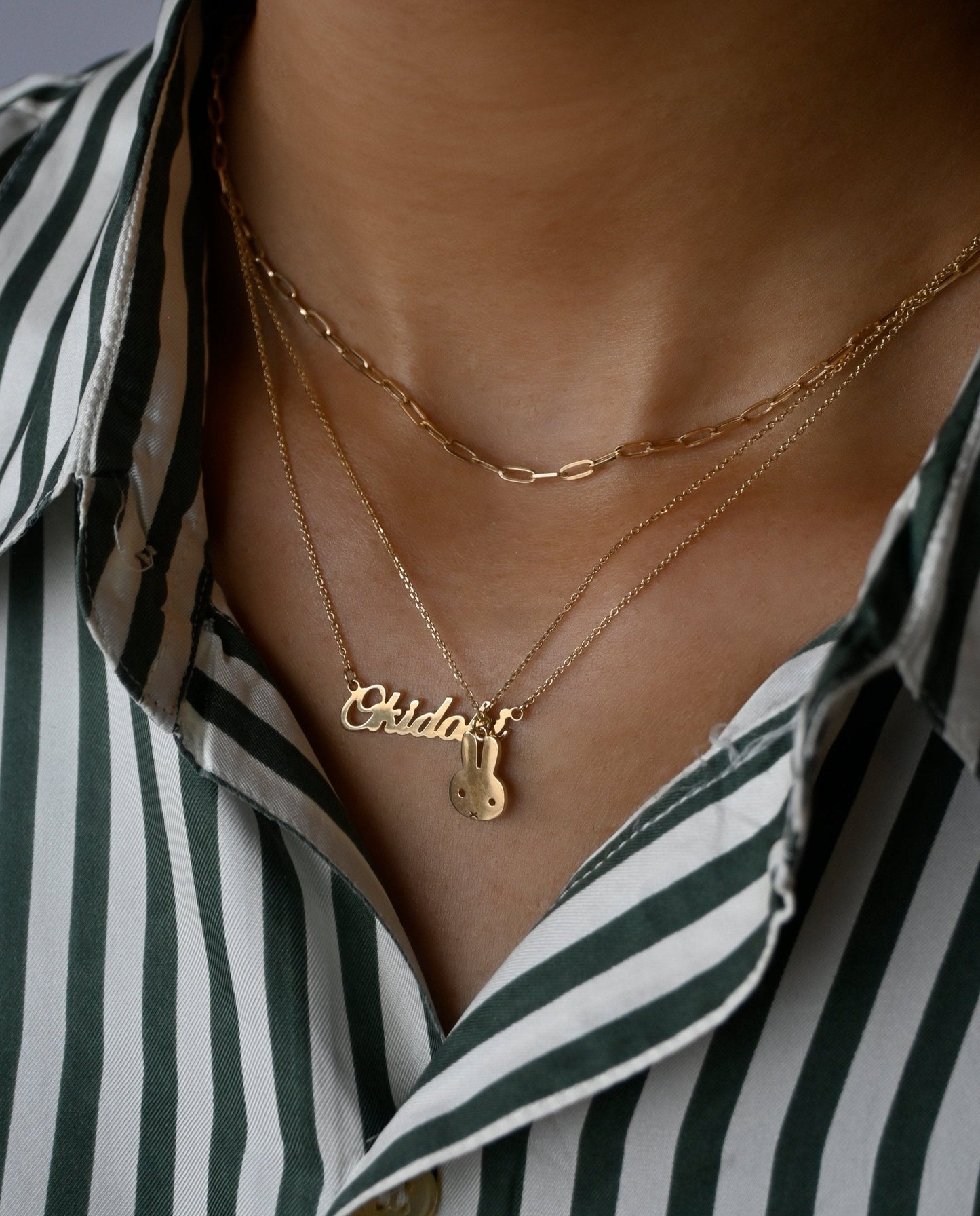 14K Rabbit Charm Necklace